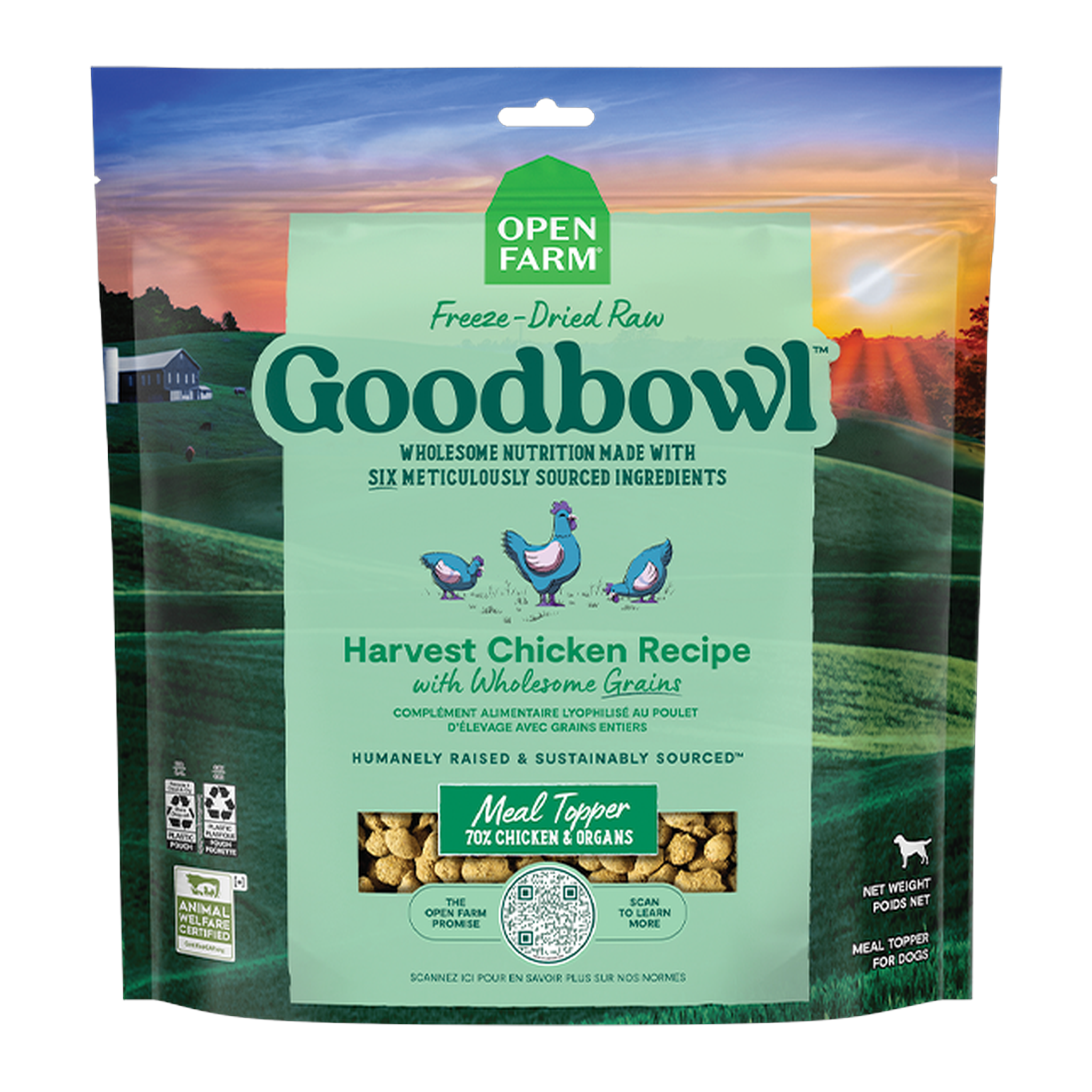 Open Farm Goodbowl Harvest Chicken Freeze Dried Raw Morsels for Dogs 23 oz bag