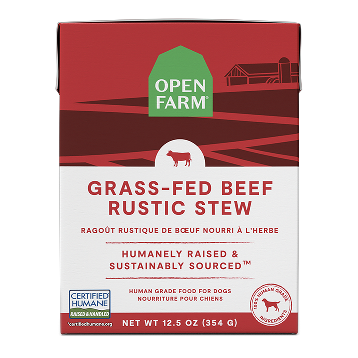 Open Farm Grass-Fed Beef Rustic Stew Wet Dog Food -- 12.5 oz carton