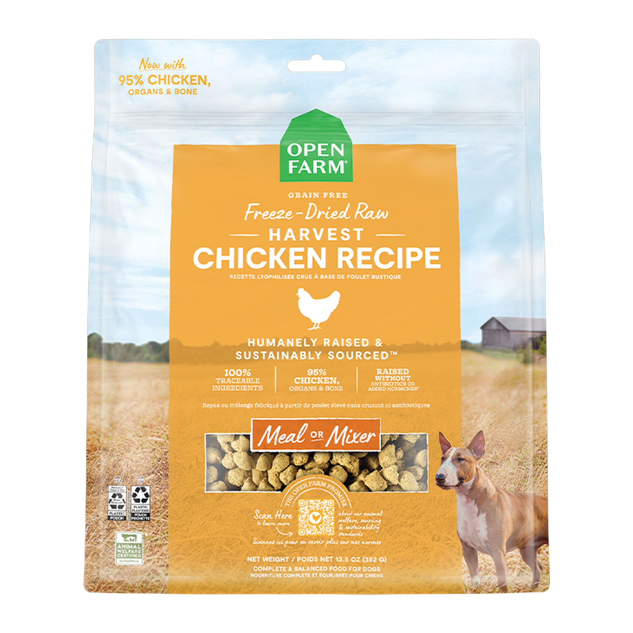 Open Farm Harvest Chicken Freeze Dried Raw Morsels for Dogs 13.5 oz bag