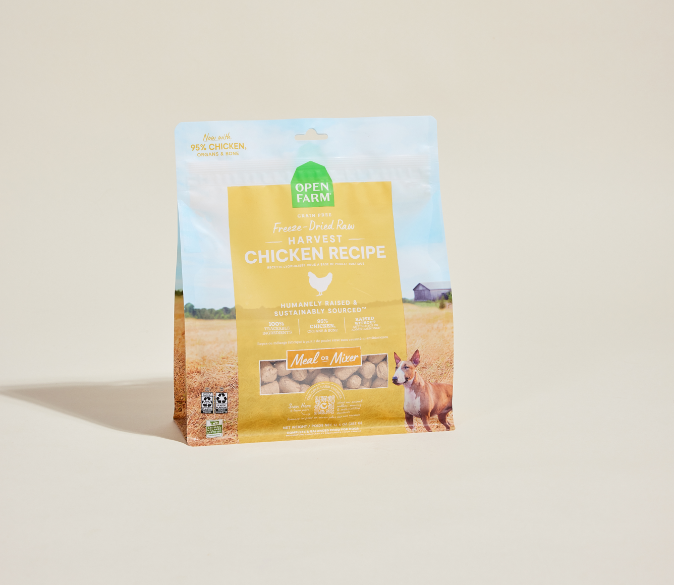 Open Farm Harvest Chicken Freeze Dried Raw Morsels bag front