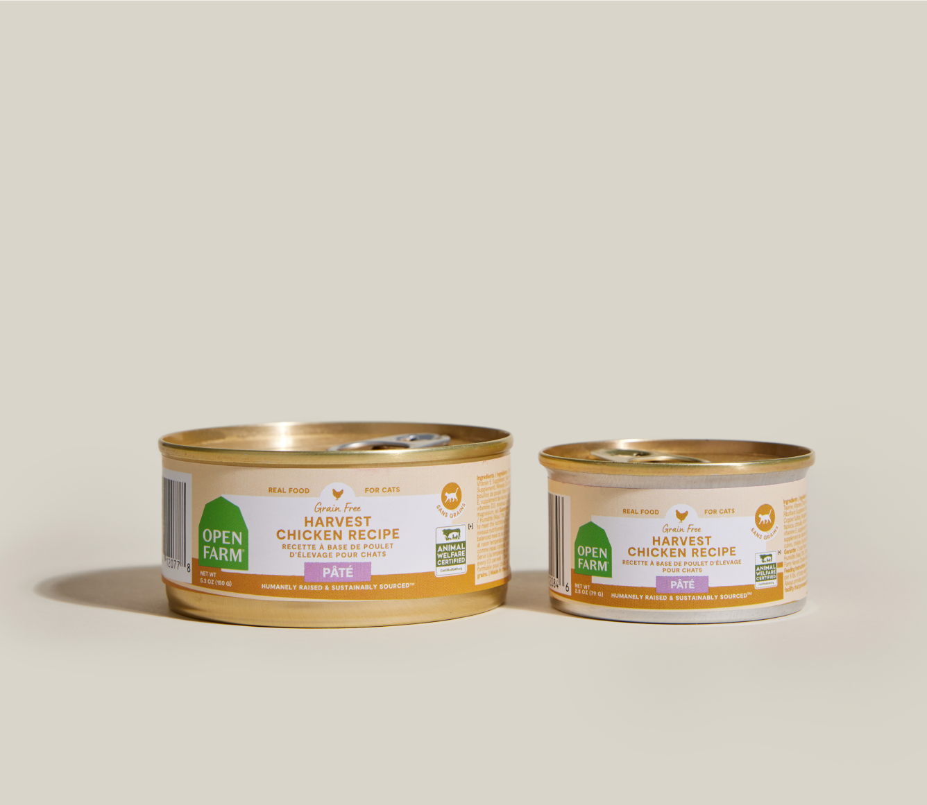 Open Farm Harvest Chicken Pâté for Cats 2.8 oz and 5.3 oz cans