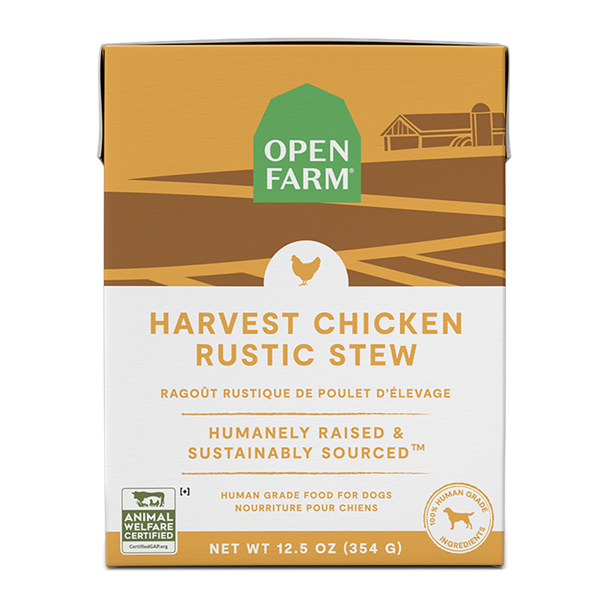 Open Farm Harvest Chicken Rustic Stew Wet Dog Food 12.5 oz carton