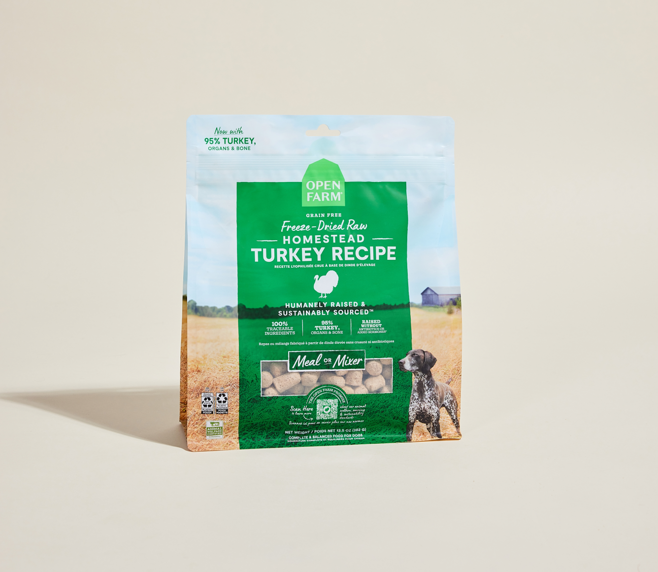 Open Farm Homestead Turkey Freeze Dried Raw Morsels bag front