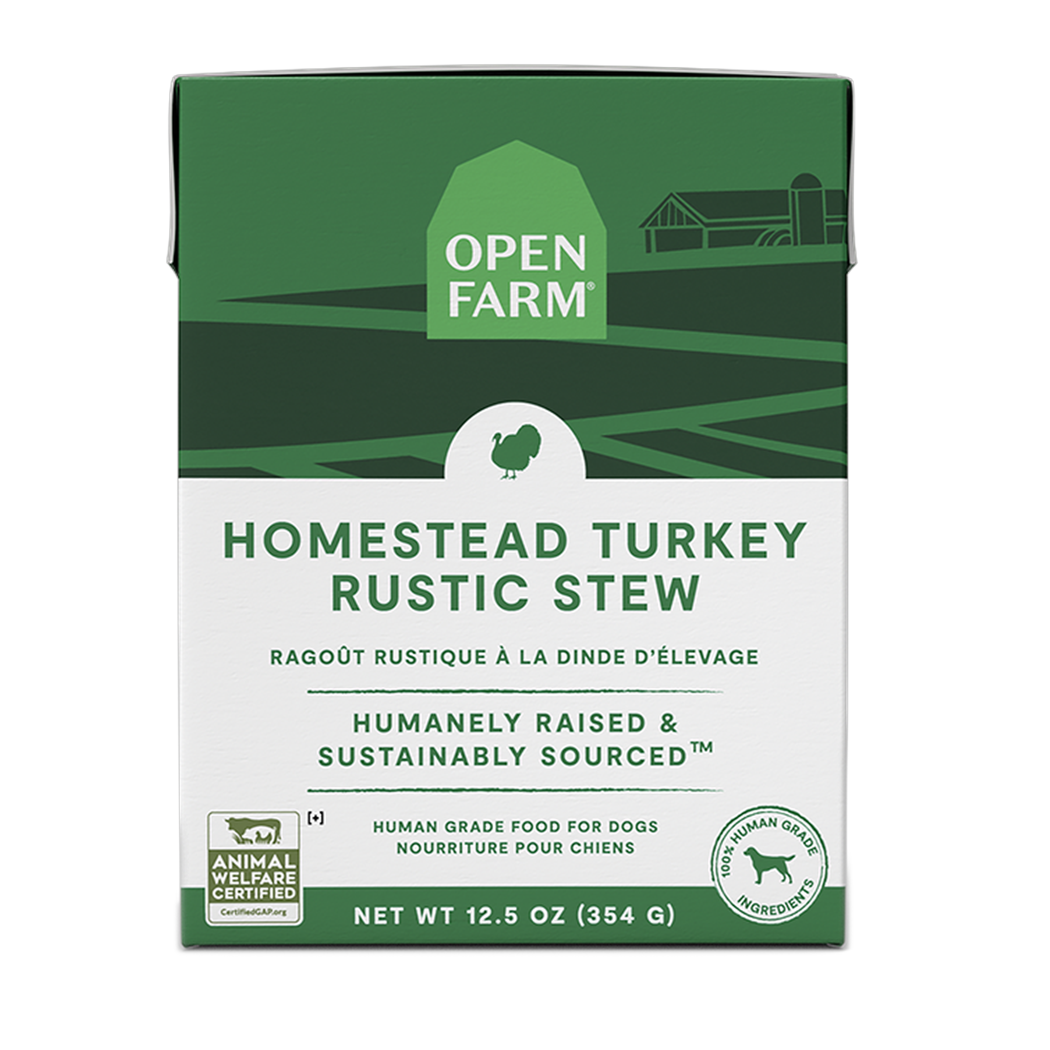 Open Farm Homestead Turkey Rustic Stew Wet Dog Food 12.5 oz carton