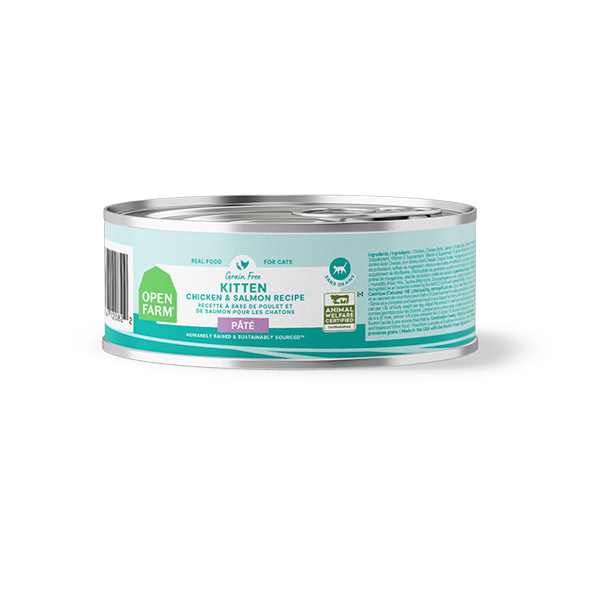 Open Farm Kitten Chicken & Salmon Pâté for Cats 2.8 oz can