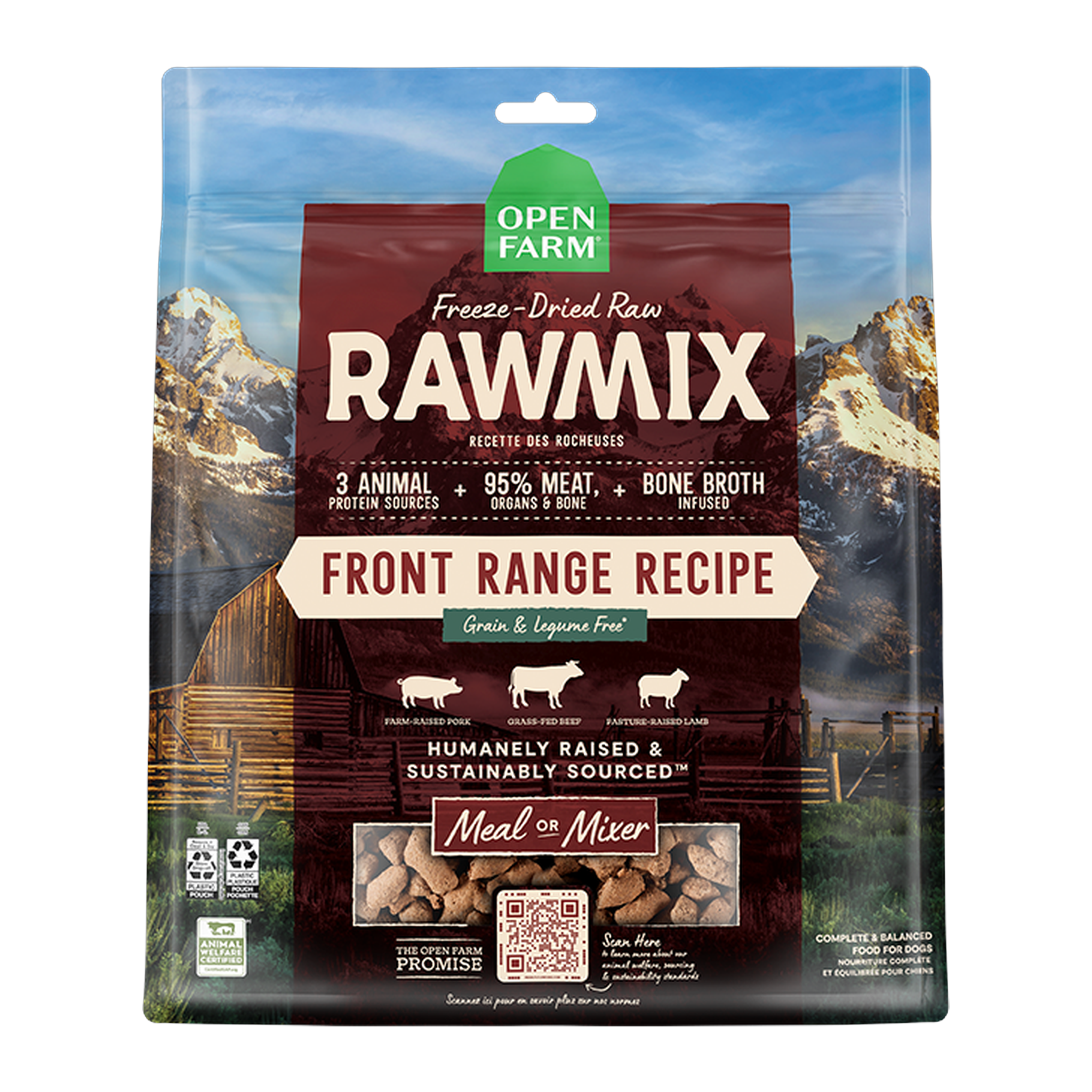 Open Farm RawMix Front Range Freeze Dried Raw Morsels for Dogs 13.5 oz bag
