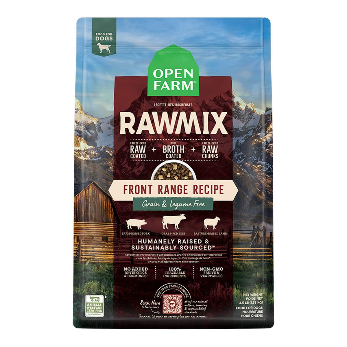 Open Farm RawMix Front Range Grain-Free Dog Kibble -- 20 lb bag