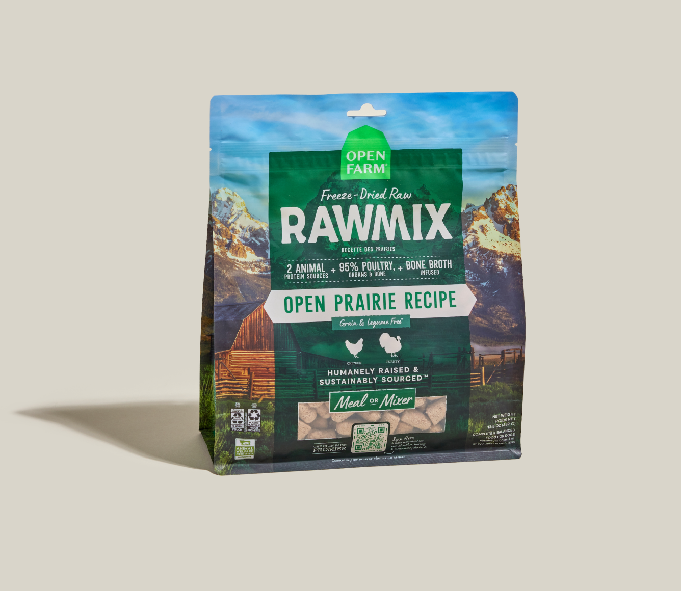 Open Farm RawMix Open Prairie Freeze Dried Raw Morsels bag front