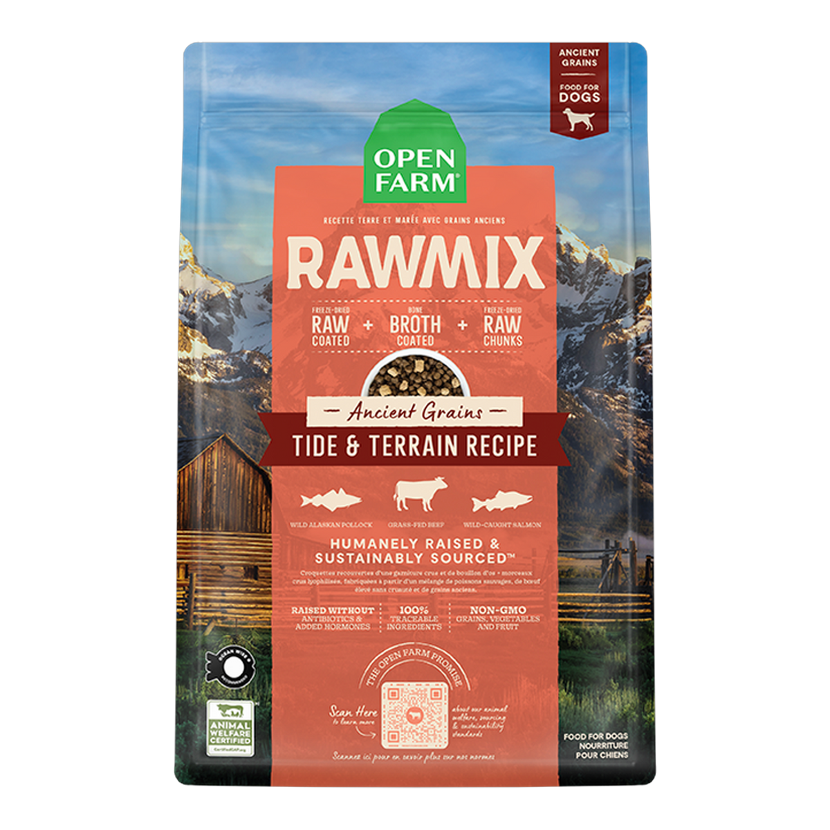 Open Farm RawMix Tide & Terrain Ancient Grains Dog Kibble -- 20 lb bag