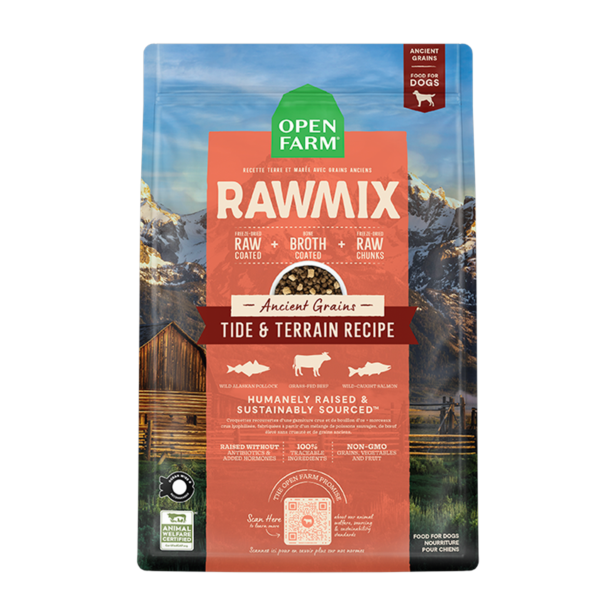 Open Farm RawMix Tide & Terrain Ancient Grains Dog Kibble 20 LB bag