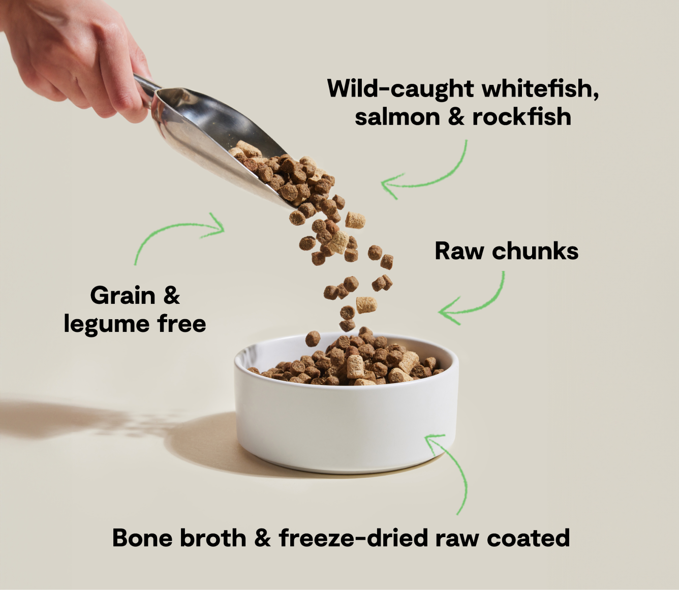 Open Farm RawMix Wild Ocean Grain-Free Dog Kibble recipe benefits infographic