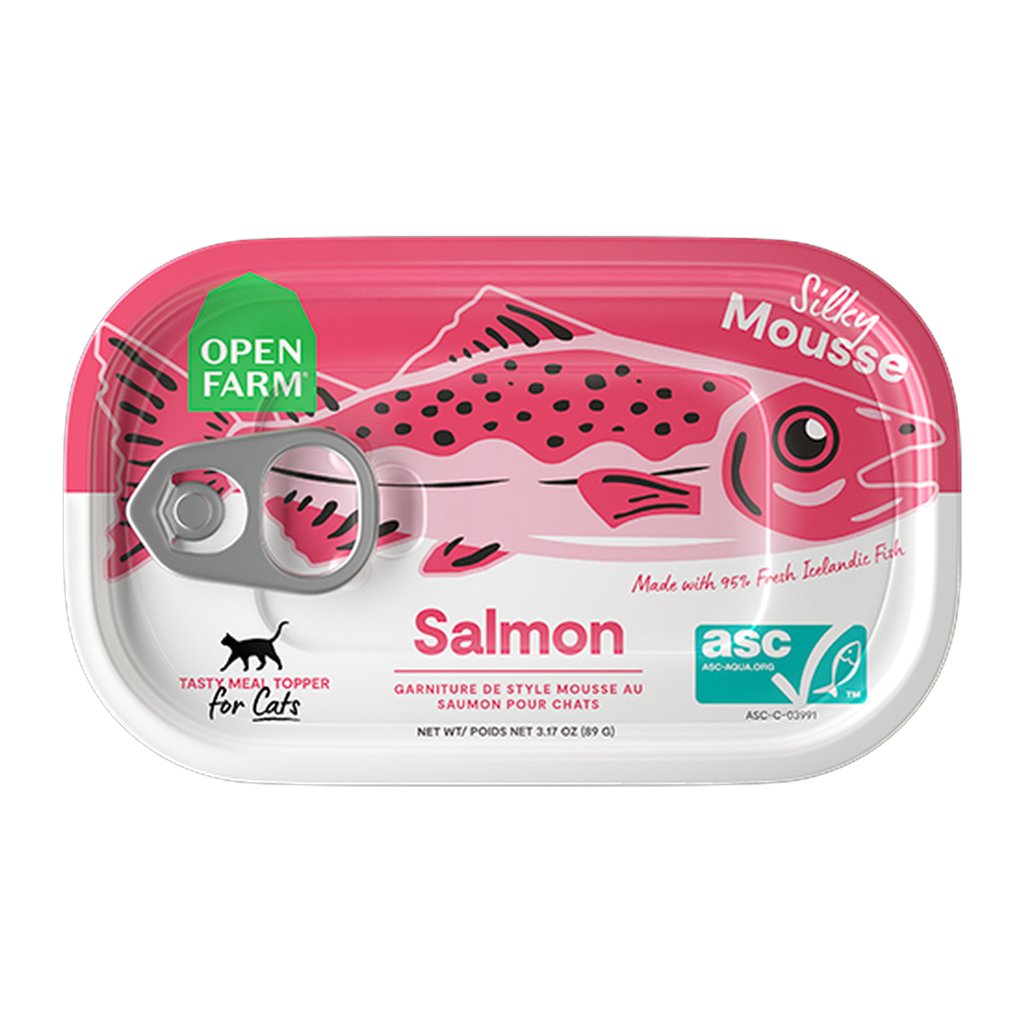 Open Farm Salmon Silky Mousse Topper for Cats can