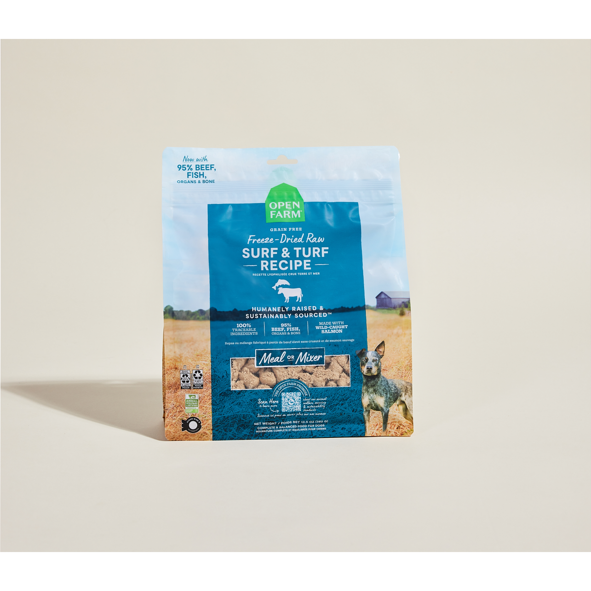 Open Farm Surf & Turf Freeze Dried Raw Morsels for Dogs -- open farm surf & turf freeze dried raw morsels bag front