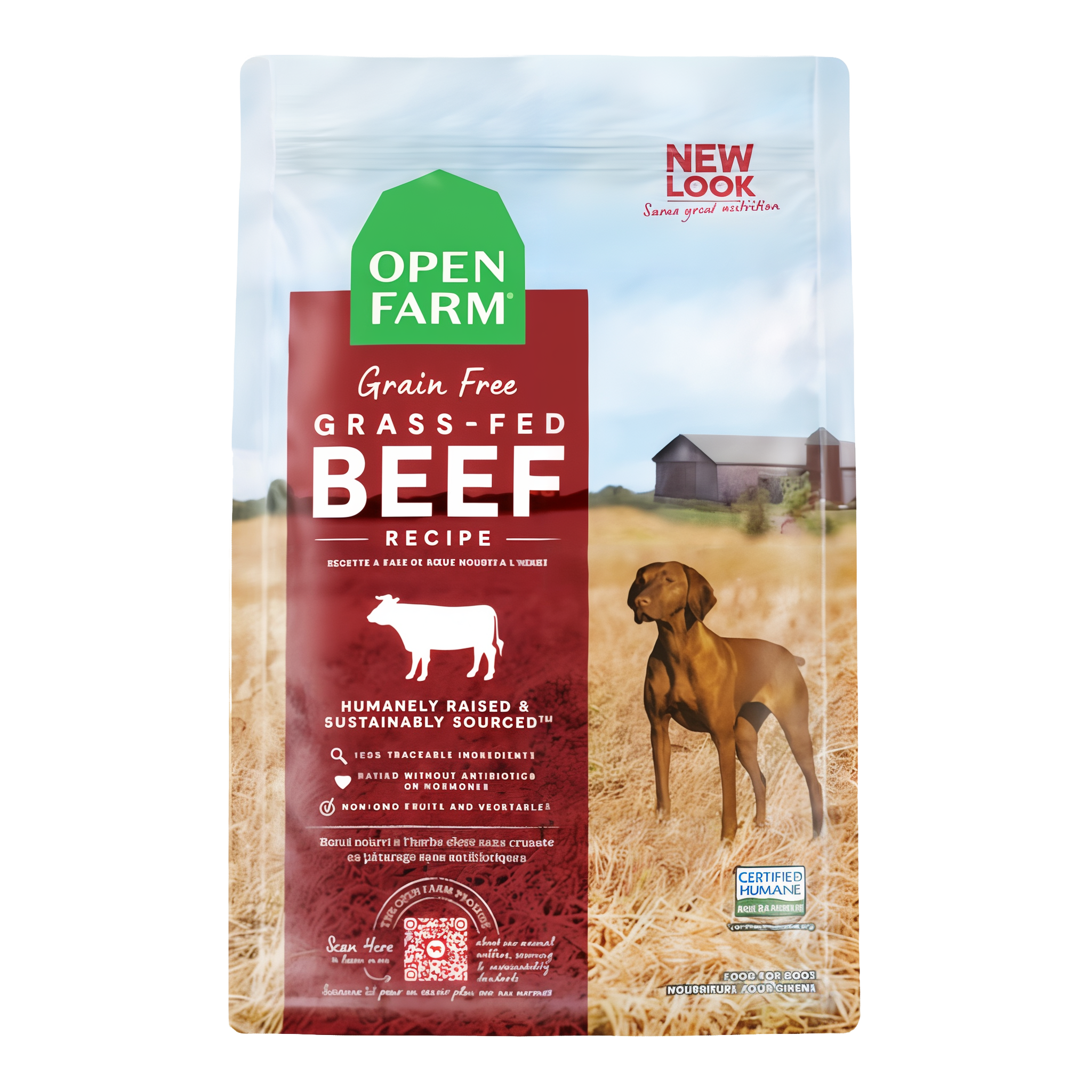 Open Farm Grass-Fed Beef Grain Free Kibble Dog Food