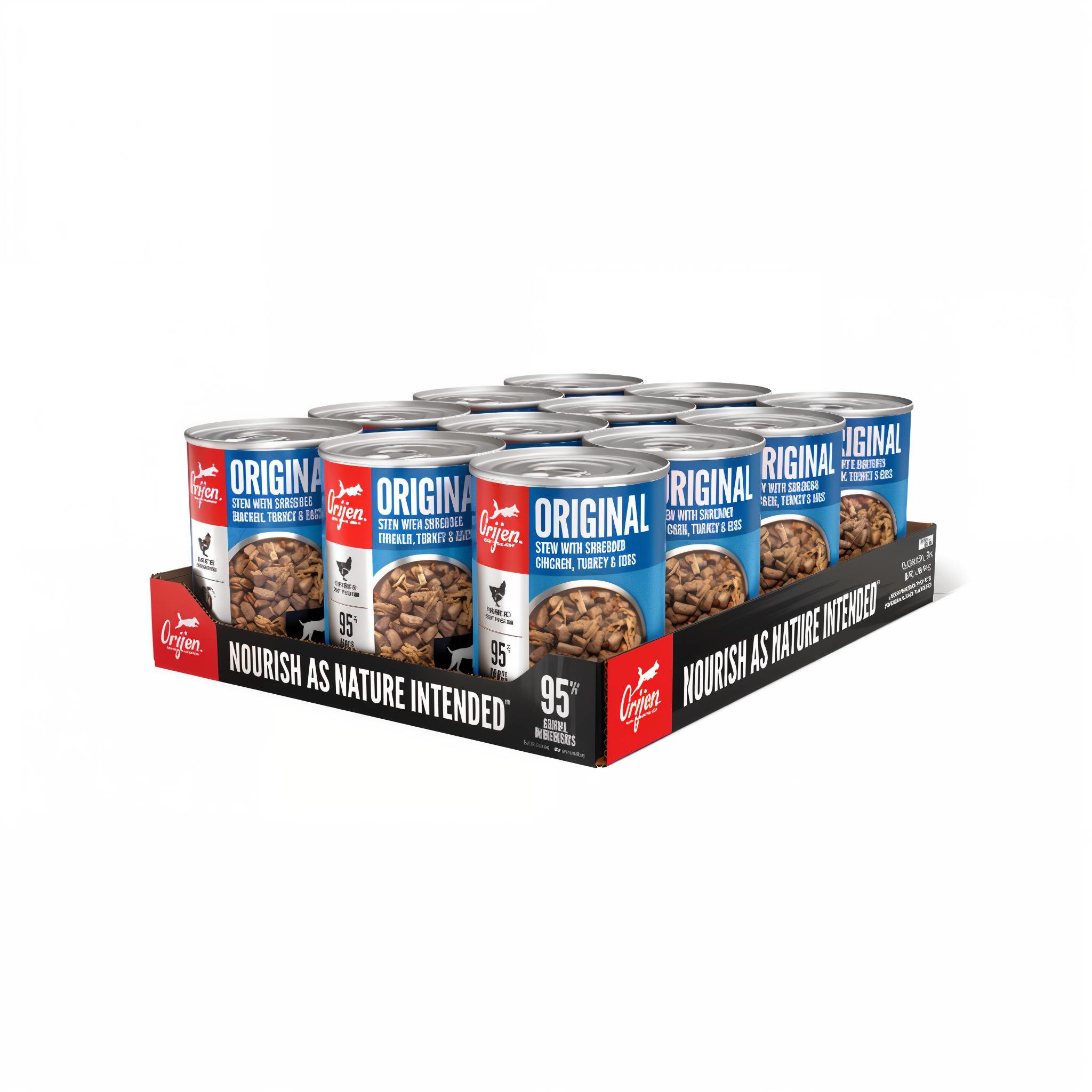 Case of 12 ORIJEN Original Stew with Shredded Chicken, Turkey and Eggs 12.8 oz cans