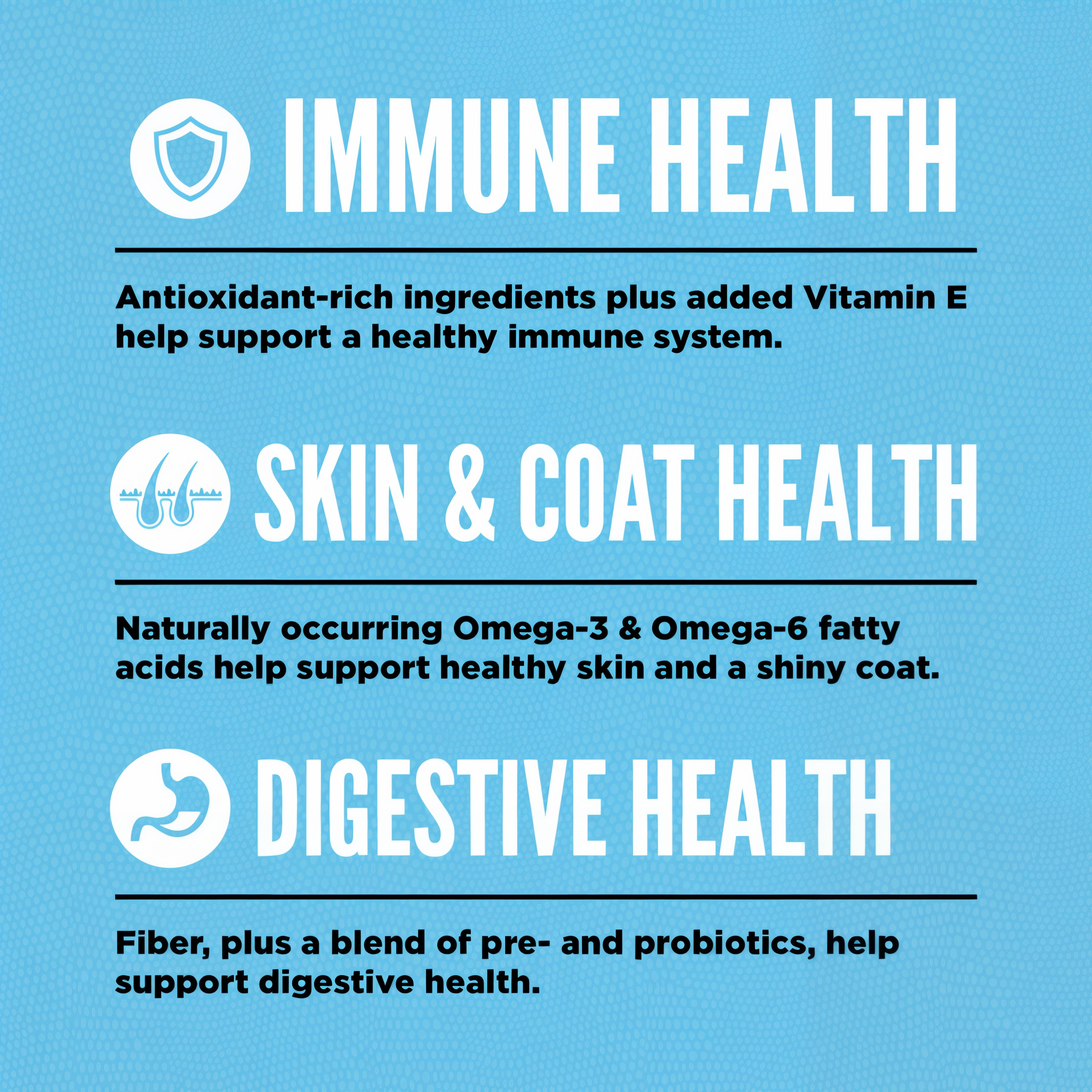 Orijen Six Fish Dry Dog Food benefits: immune health, skin and coat health, and digestive health