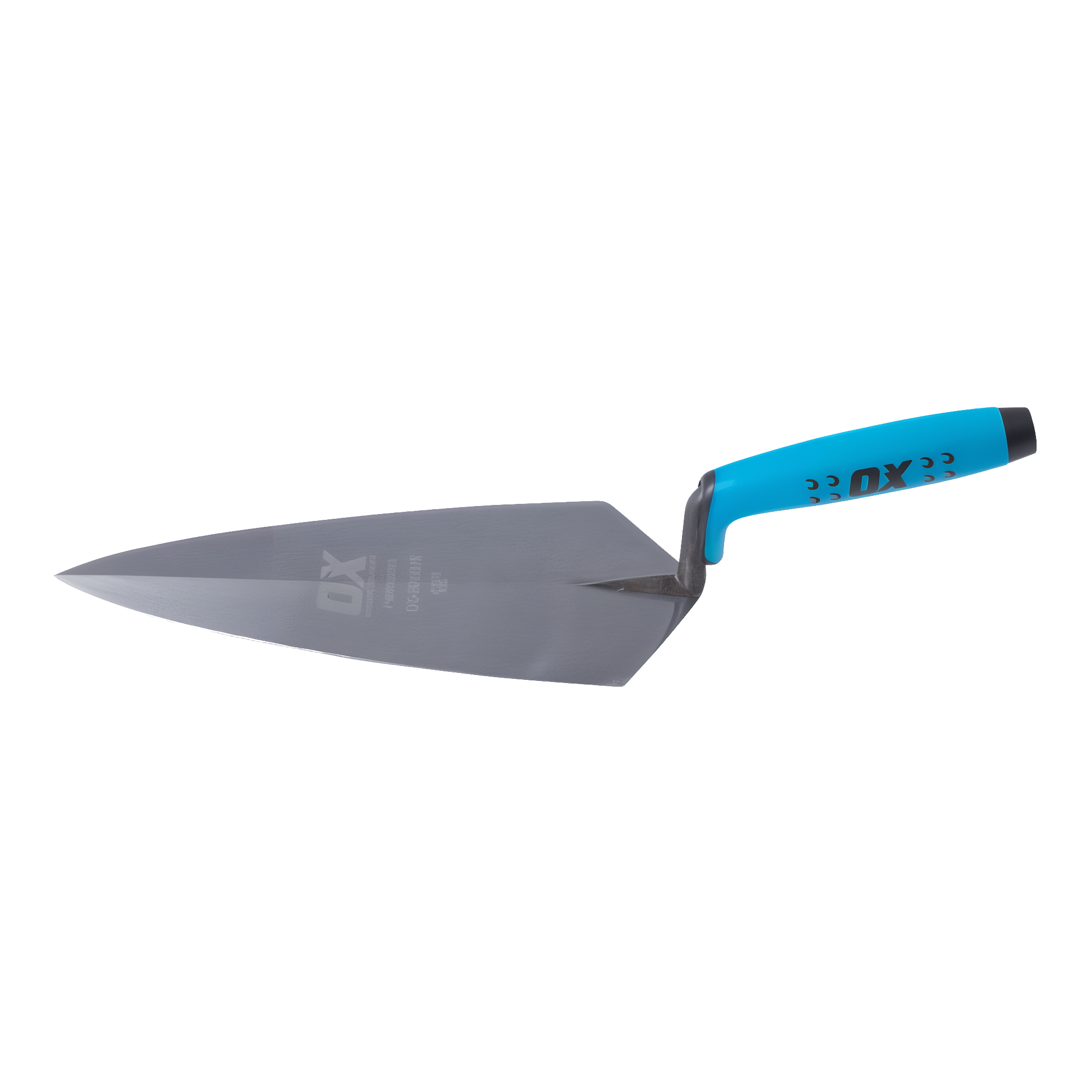 OX Pro Philadelphia Pattern Brick Trowel — handle and blade-to-tang junction detail