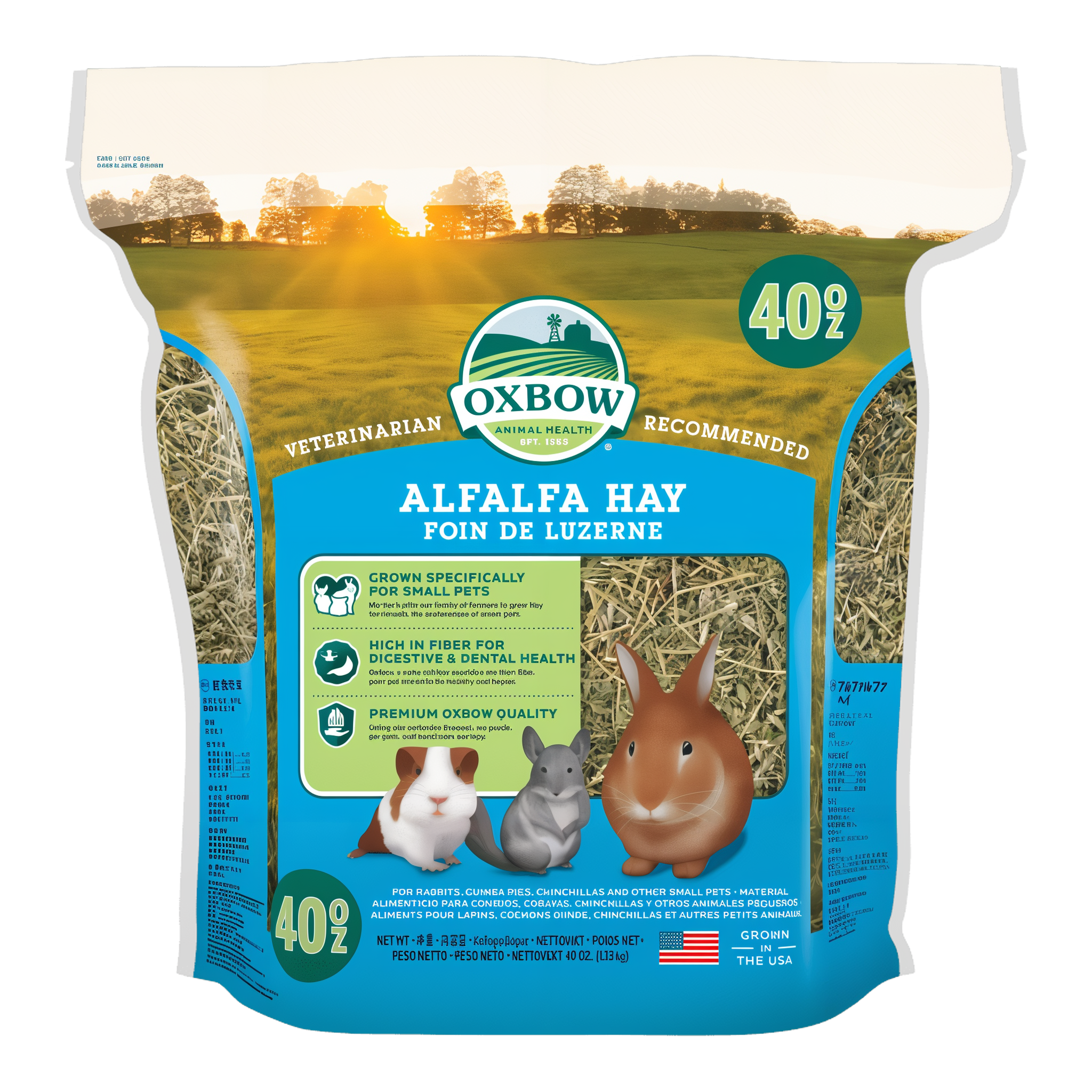 Oxbow Alfalfa Hay 40 oz bag, front