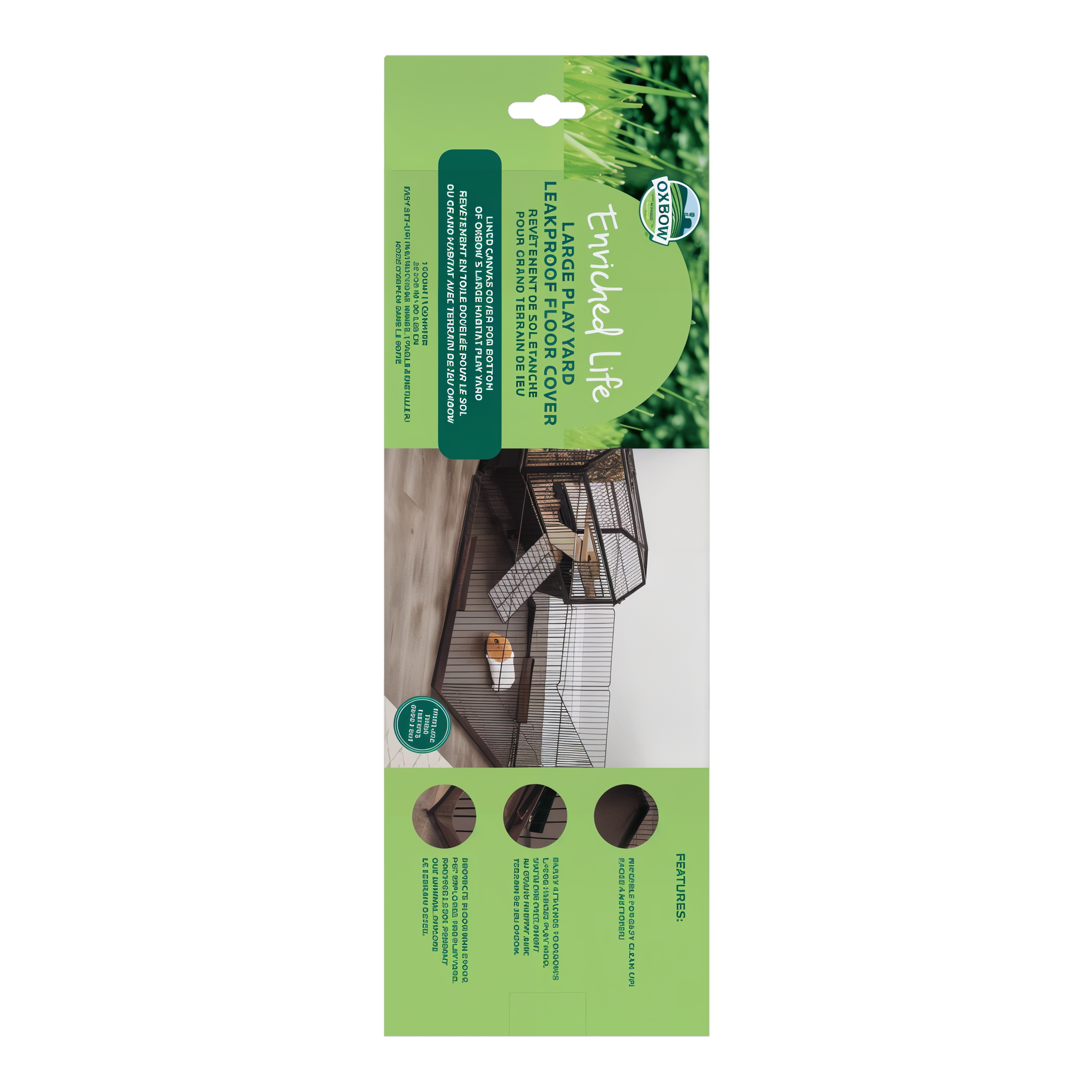 Back of the Leakproof Play Yard Floor Cover packaging