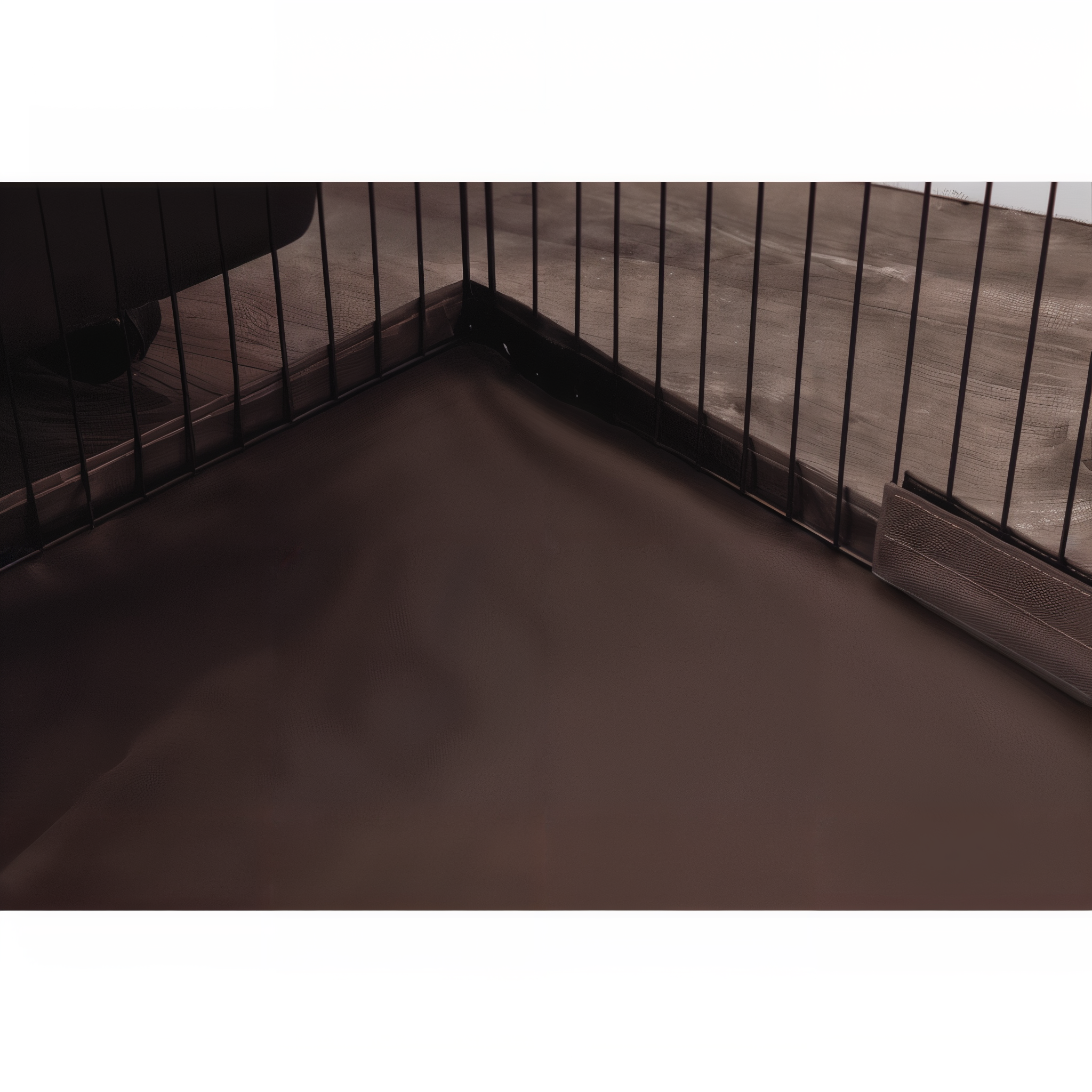 Floor cover corner detail on hardwood floor