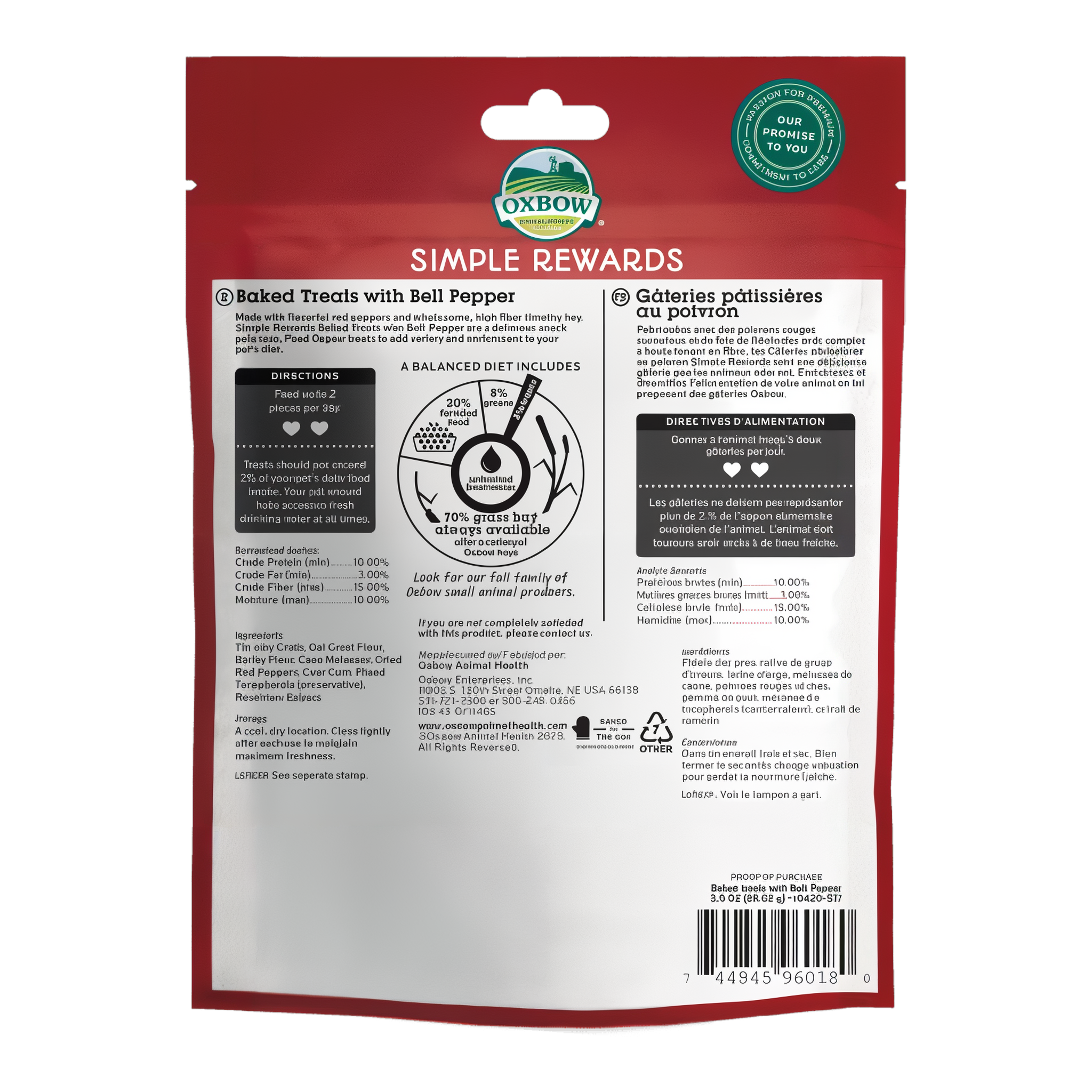 Back of the Bell Pepper Baked Treats bag