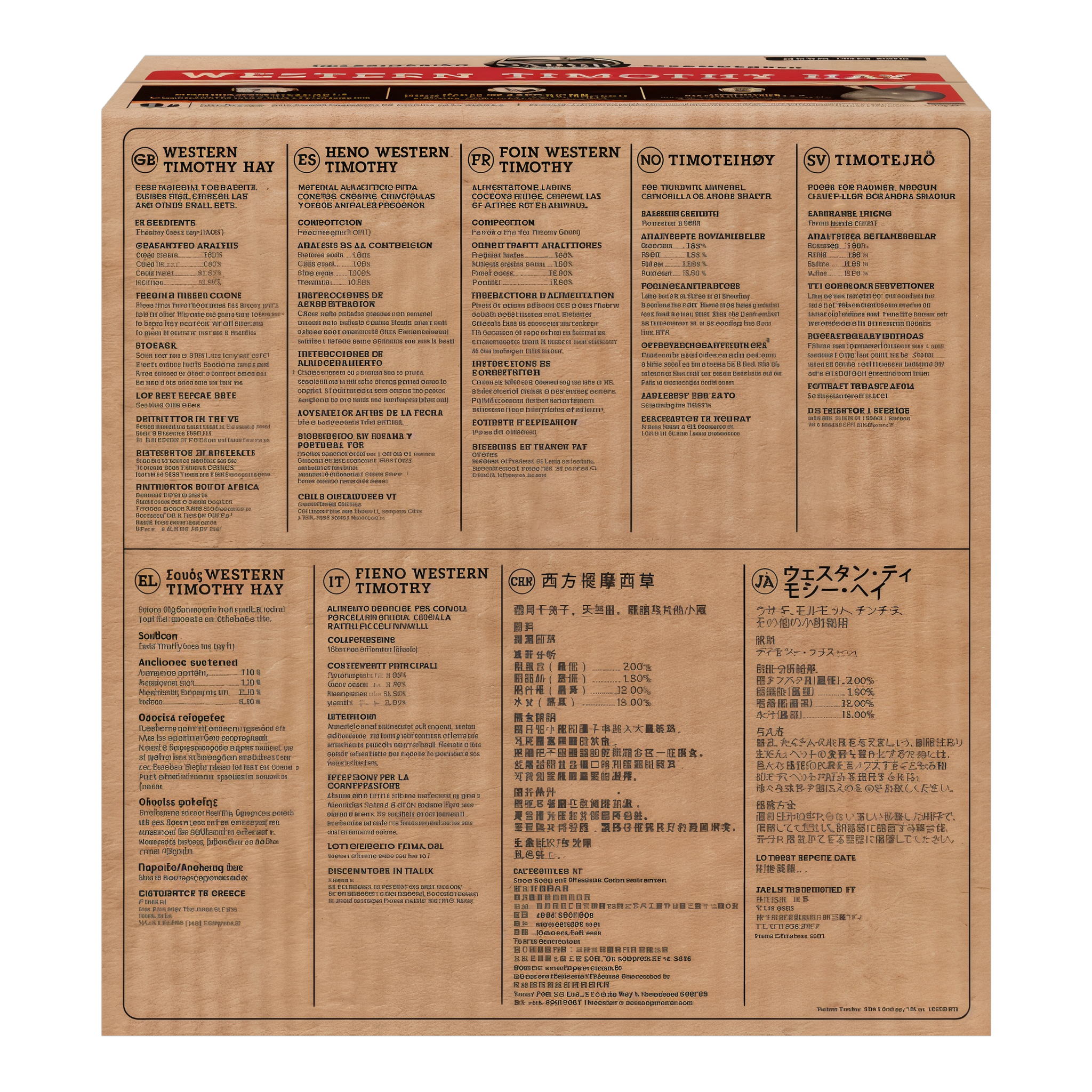 Back of the Western Timothy Hay 9 lb box