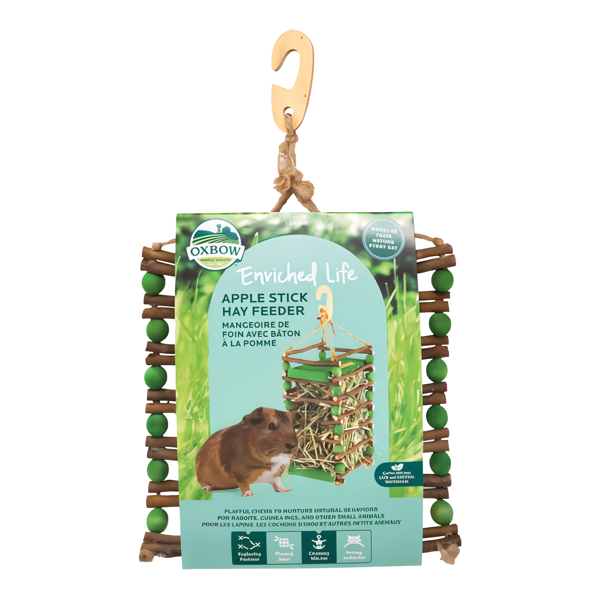 Oxbow Animal Health Enriched Life Apple Stick Hay Feeder Small Animal Toy
