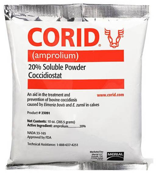 Corid 20 Percent Soluble Powder for Calves