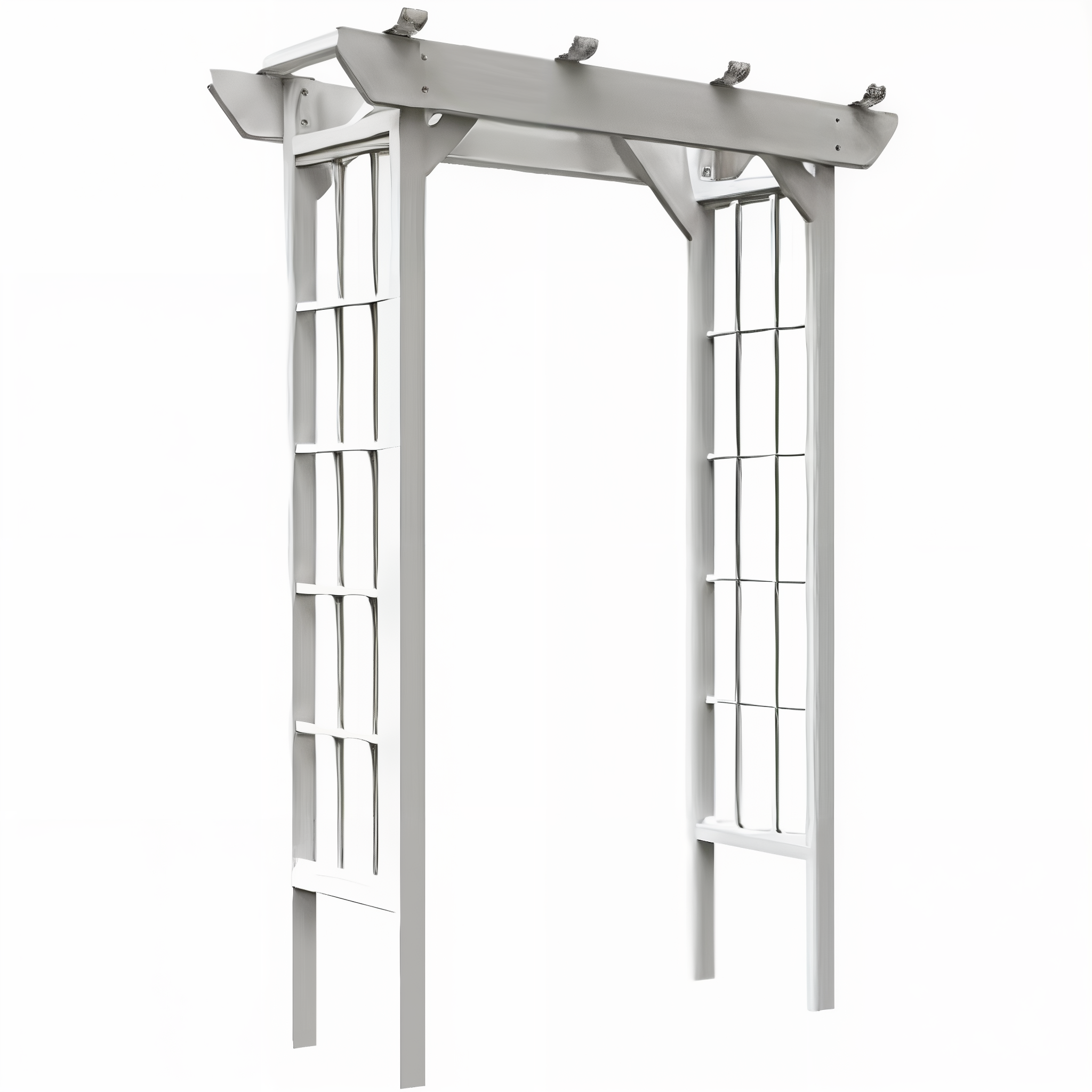 Panacea Chesapeake Wood Arbor: Elegant white wood arbor for your garden.