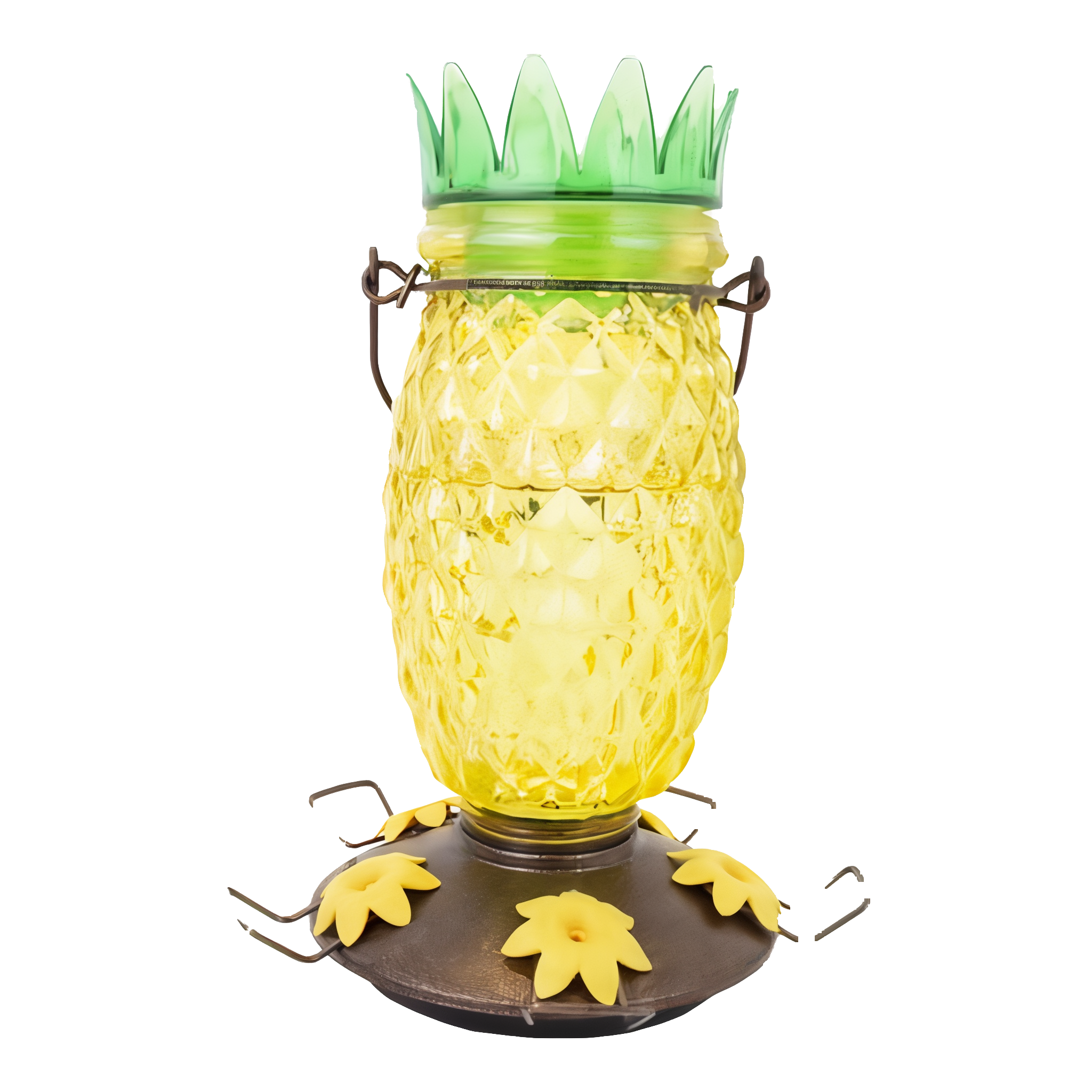 Perky-Pet Yellow Pineapple Top-Fill Glass Hummingbird Feeder