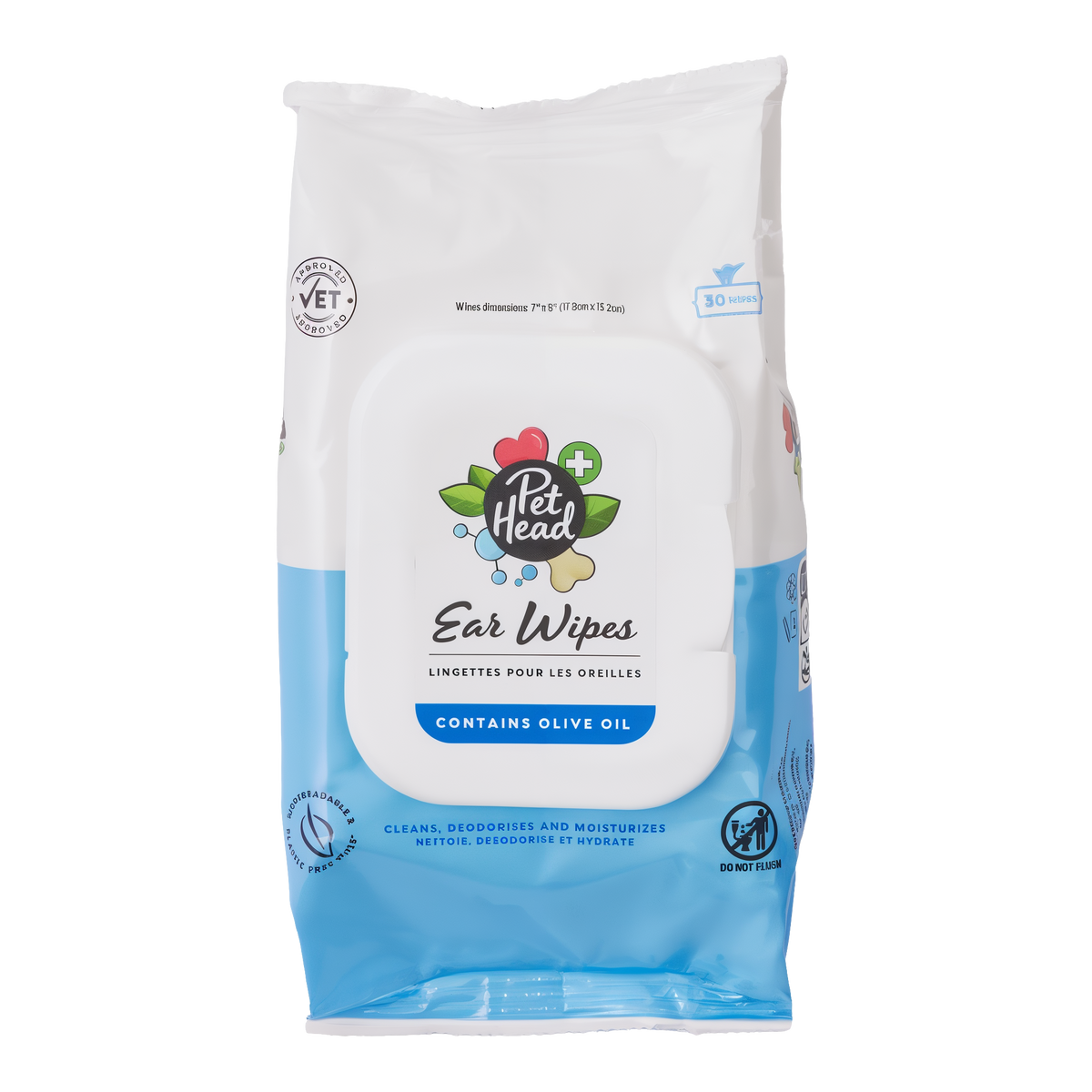 Pet Head Health Ear Wipes 30 ct -- product image