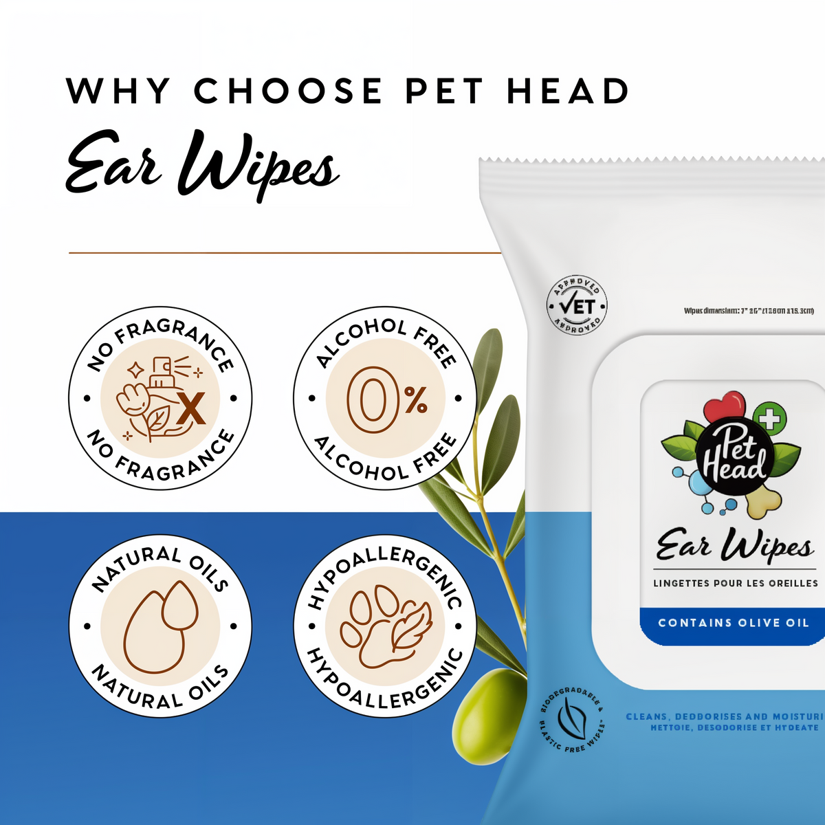 Pet Head Health Ear Wipes 30 ct -- other