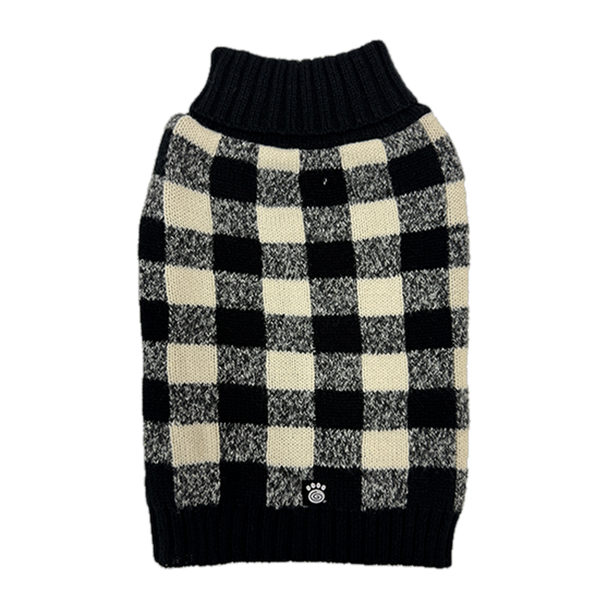 PetRageous Designs Buffalo Check Dog Sweater Black/Oatmeal -- product image
