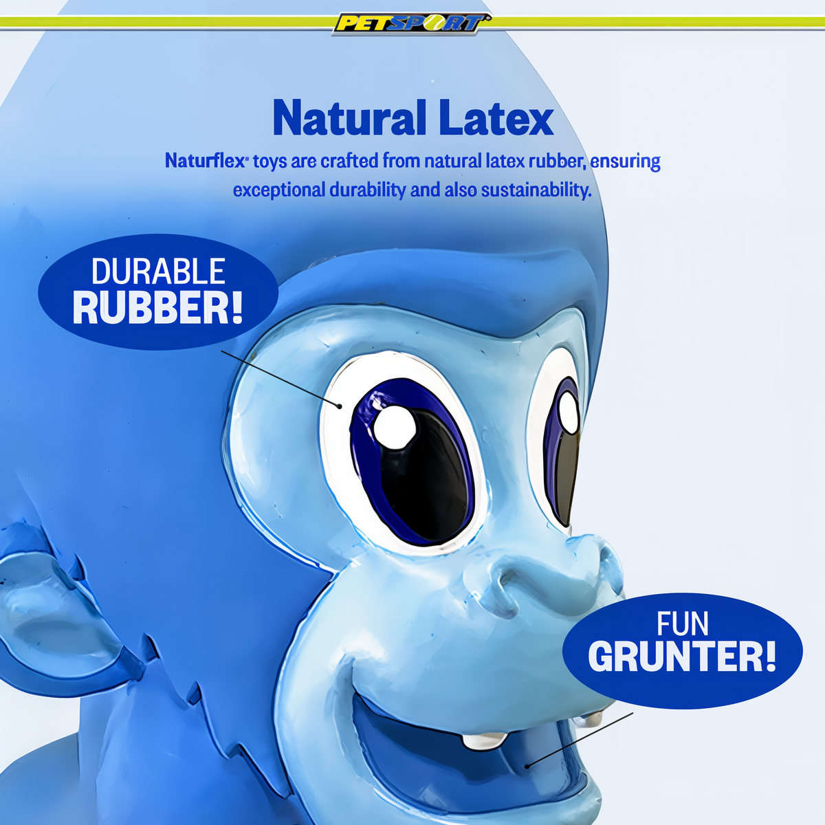 Petsport USA Naturflex Large Gorilla 8 in Latex Dog Toy -- detail
