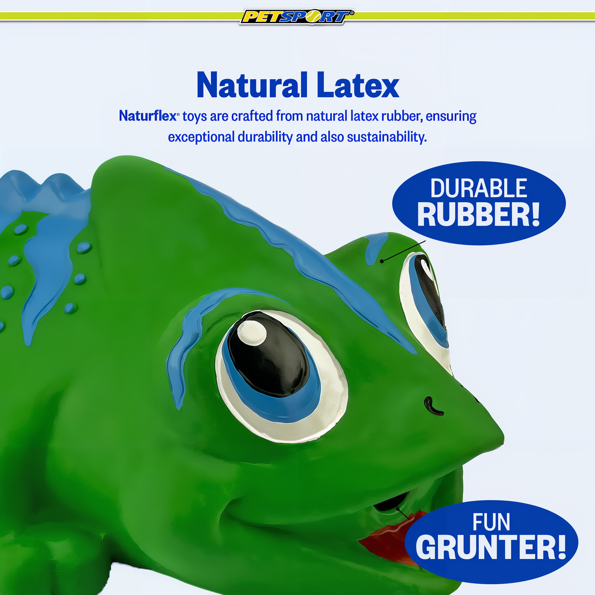 Petsport USA Naturflex Large Chameleon 11.75 in Latex Dog Toy -- detail