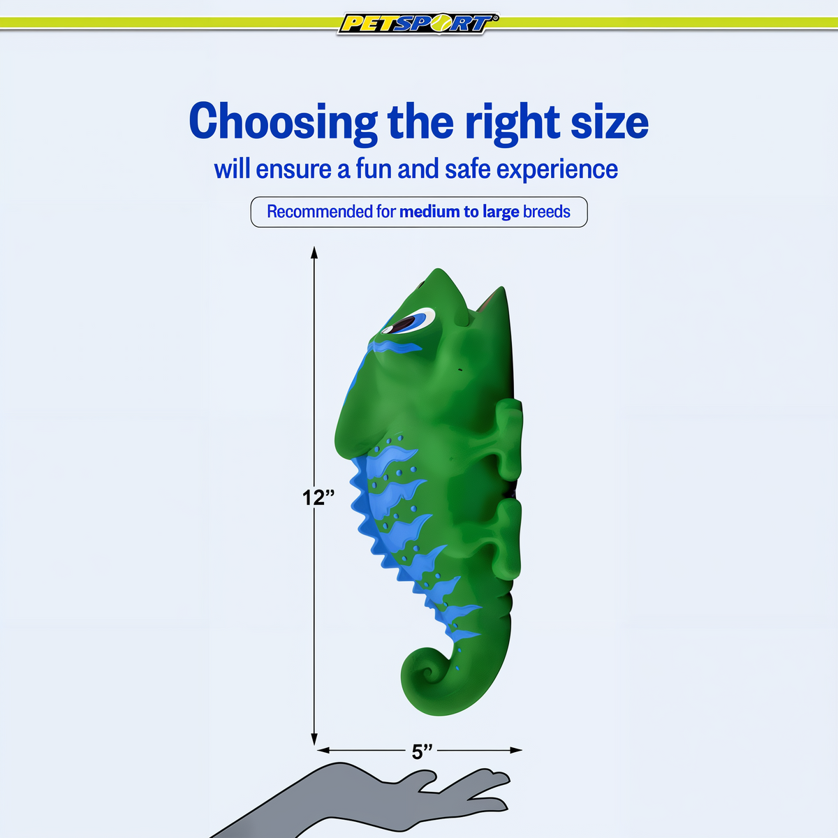 Petsport USA Naturflex Large Chameleon 11.75 in Latex Dog Toy -- diagram