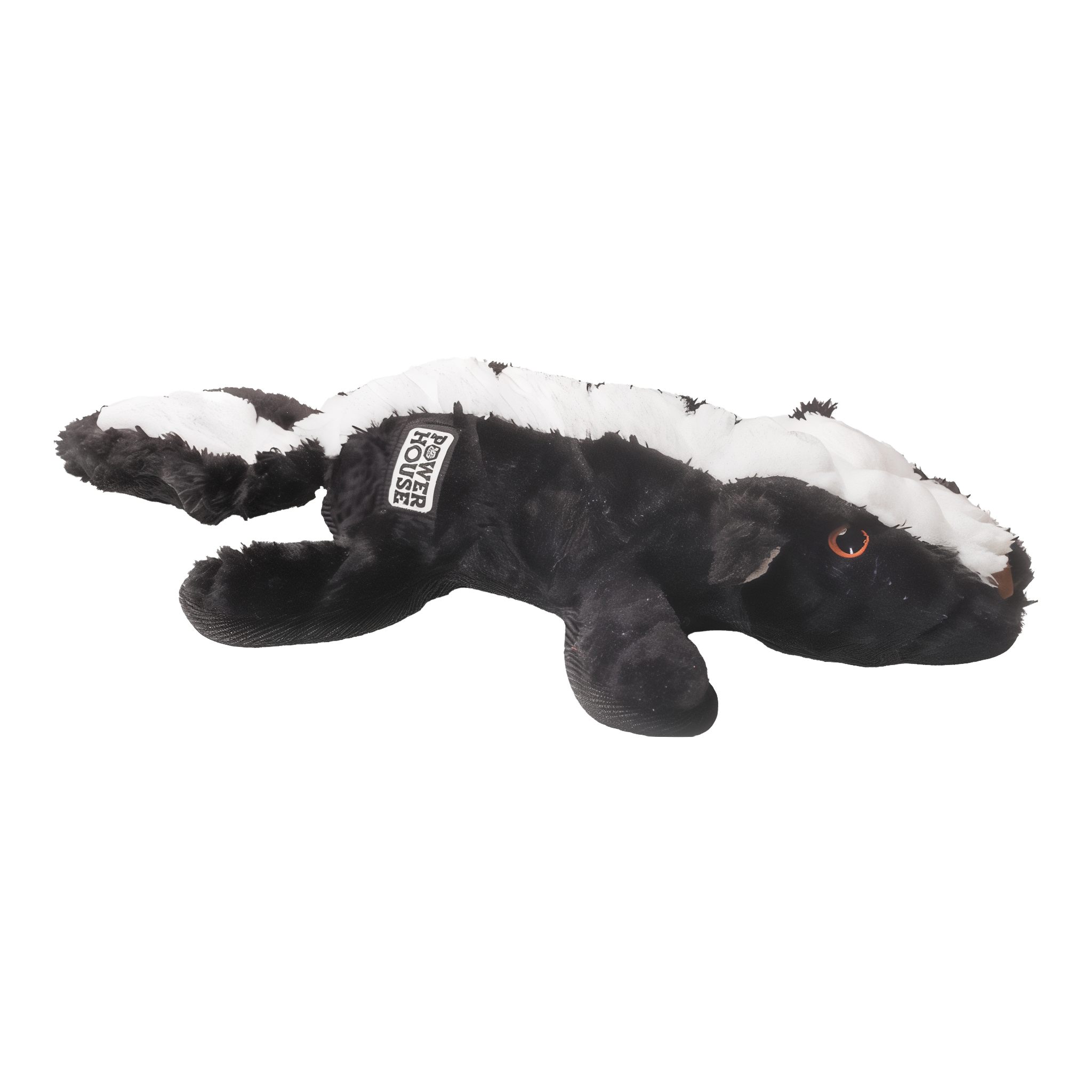 Power House mini skunk plush dog toy studio view 3