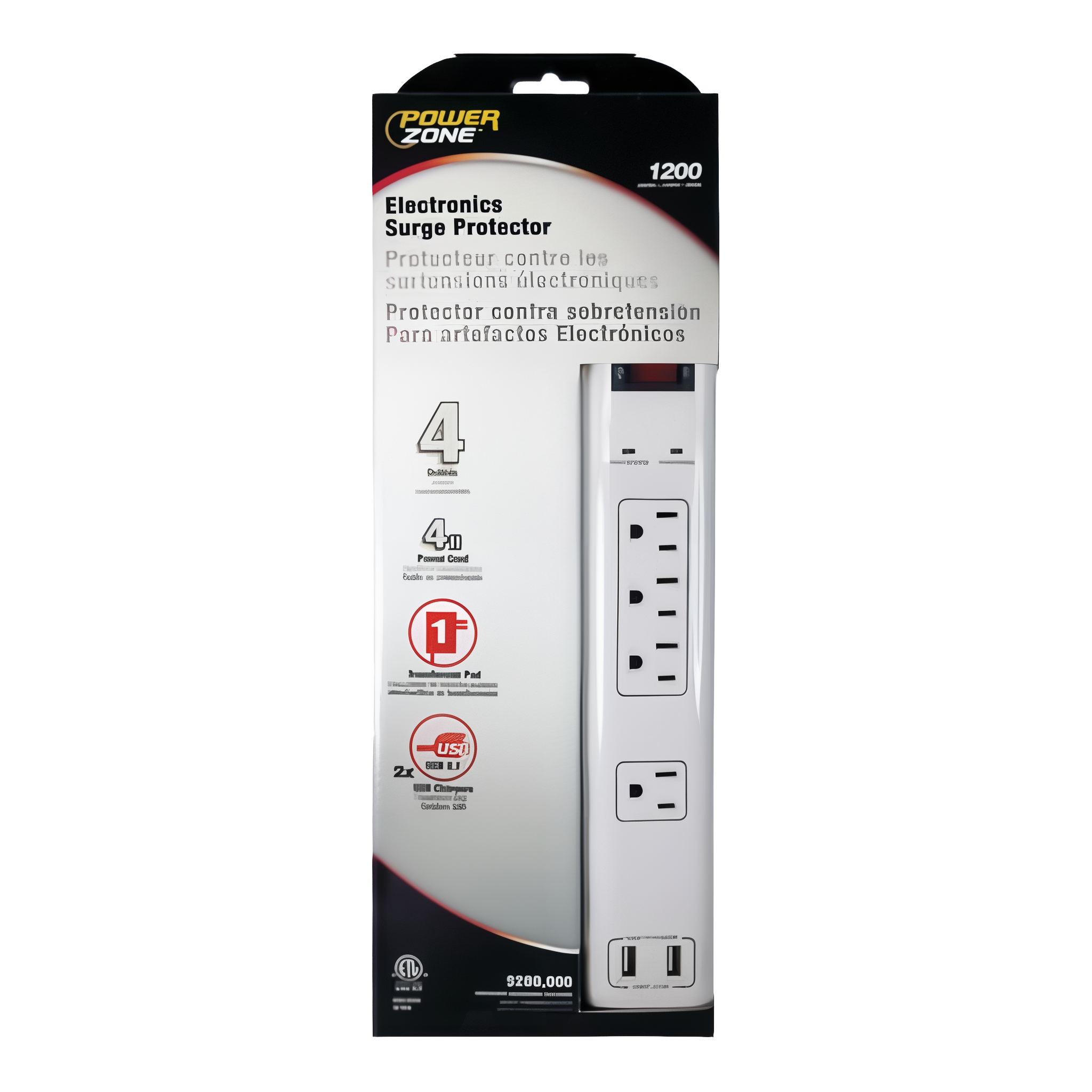 Power Zone 4 Outlet Surge Protector