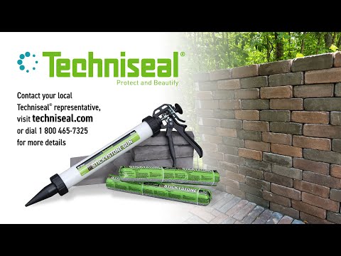 Techniseal StickyStone vertical hardscape adhesive official product video showing veneer installation