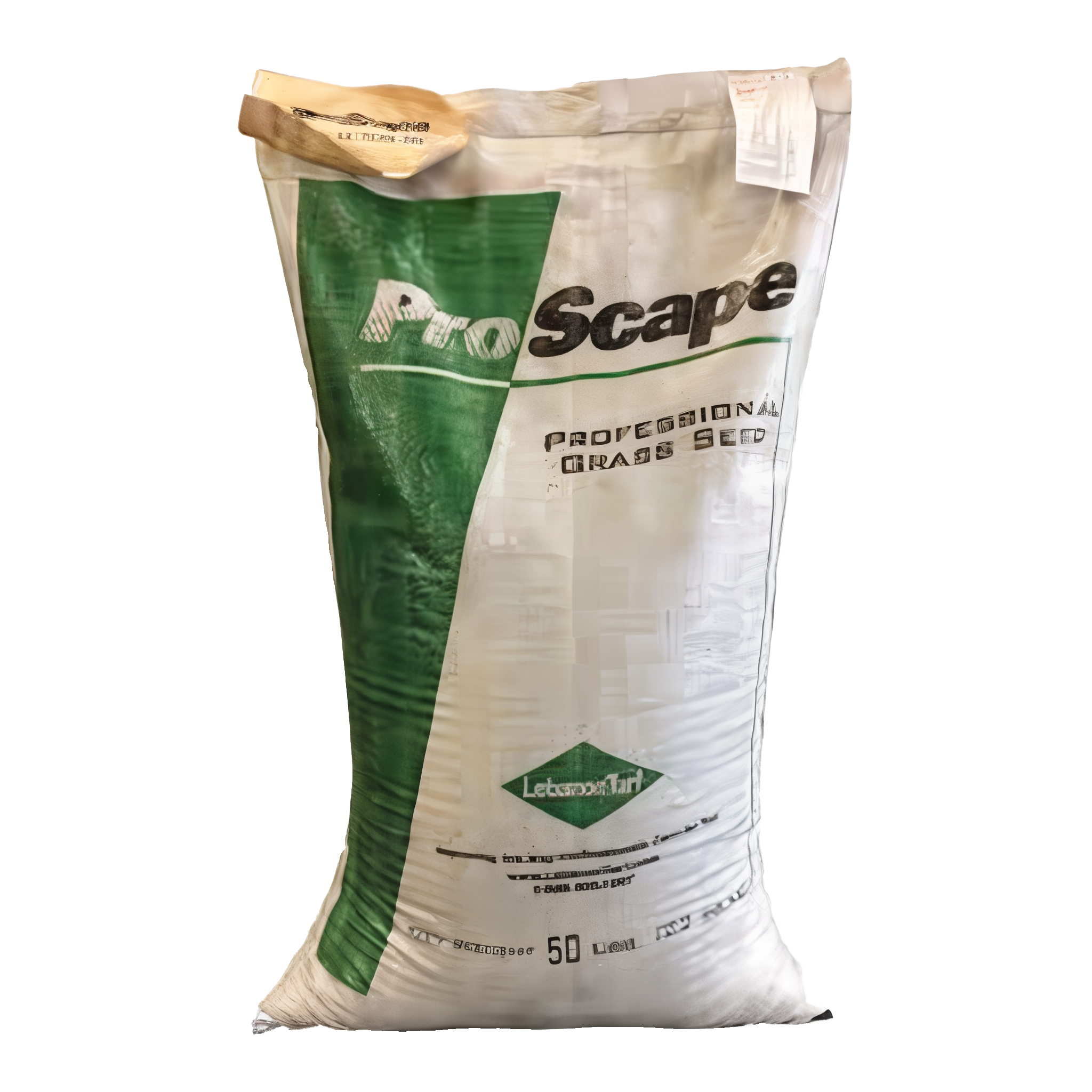 LebanonTurf ProScape Sportsturf Mix Professional Grass Seed — older woven poly commercial 50 LB bag (alternate packaging in current circulation), green ProScape branding, LebanonTurf logo, '50 LBS' net weight printed at bottom