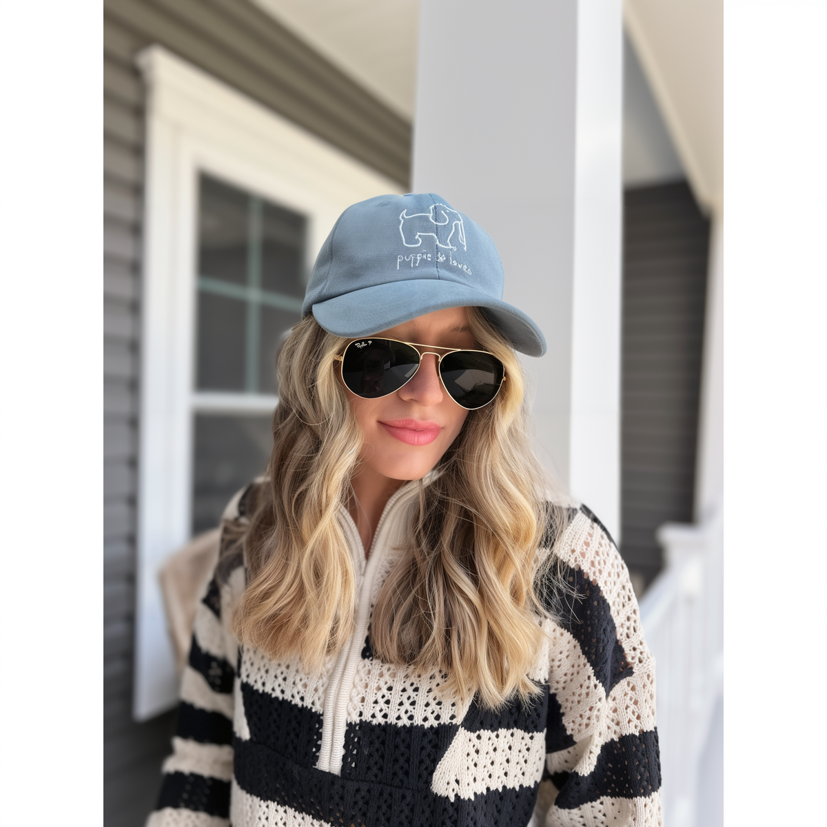 Puppie Love Blue Jean Baseball Hat -- lifestyle