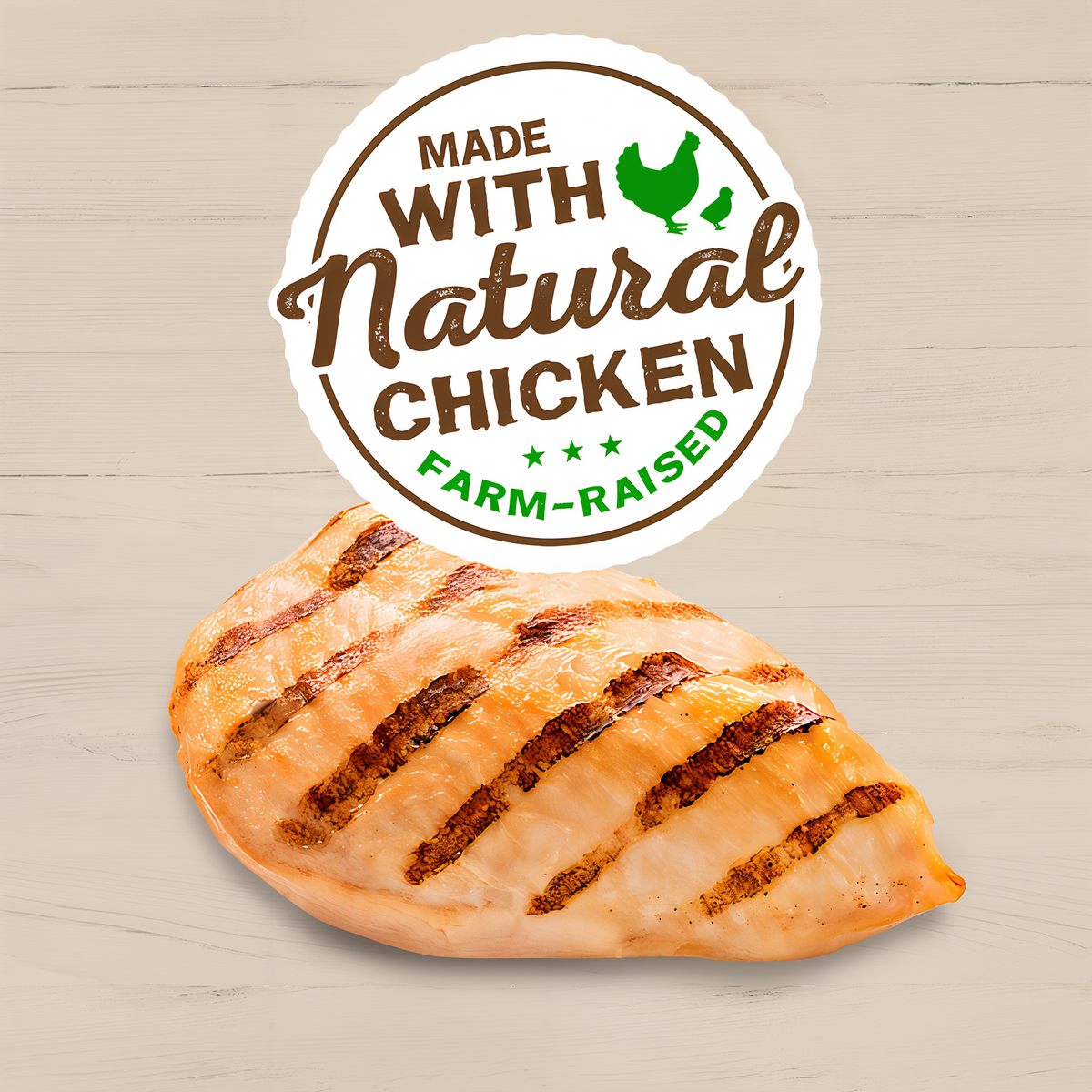 Made with natural farm-raised chicken