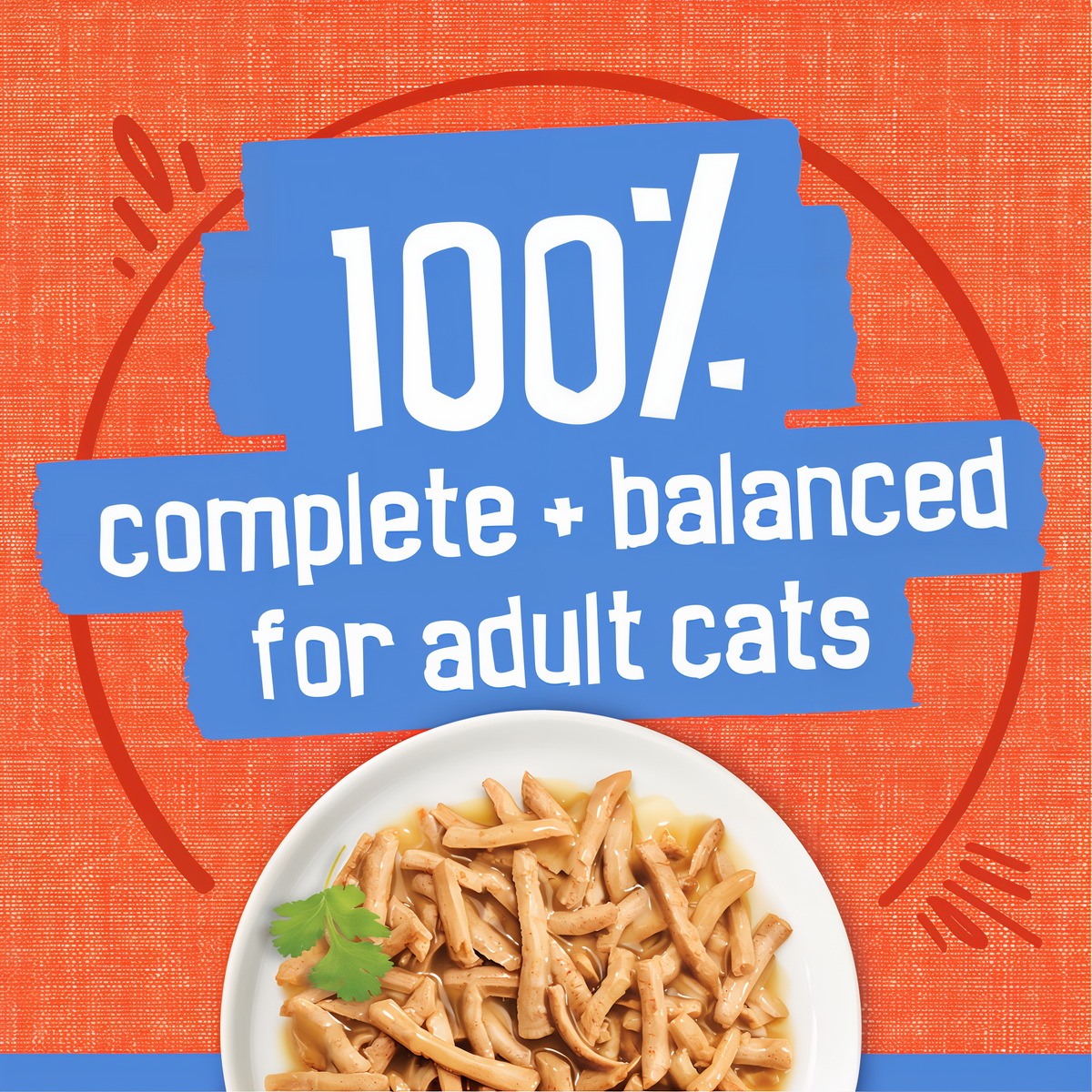 100 percent complete and balanced nutrition for adult cats