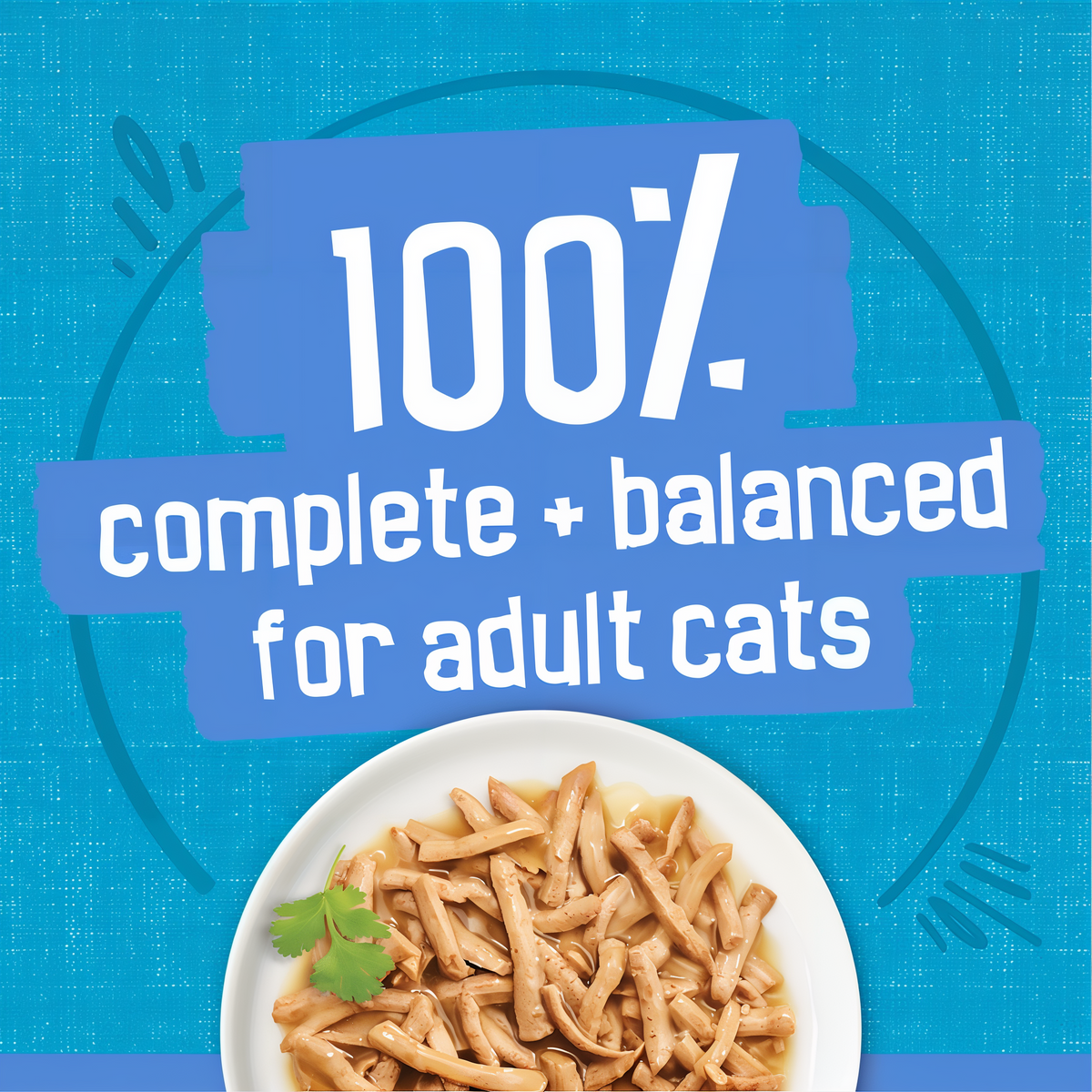 100 percent complete and balanced nutrition for adult cats
