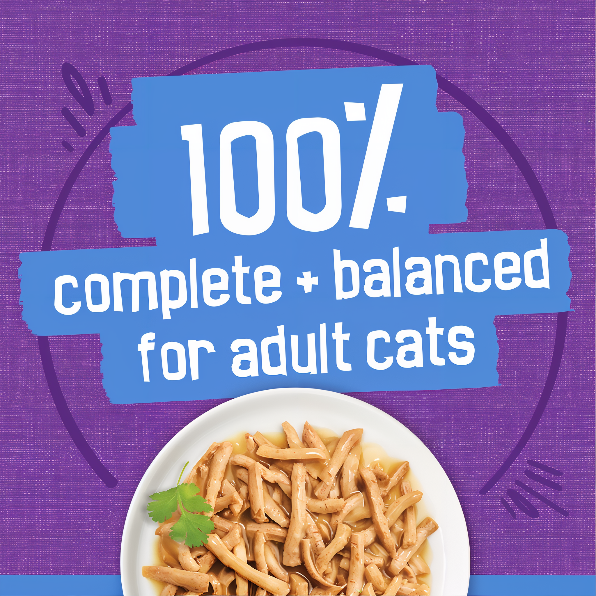 100 percent complete and balanced nutrition for adult cats