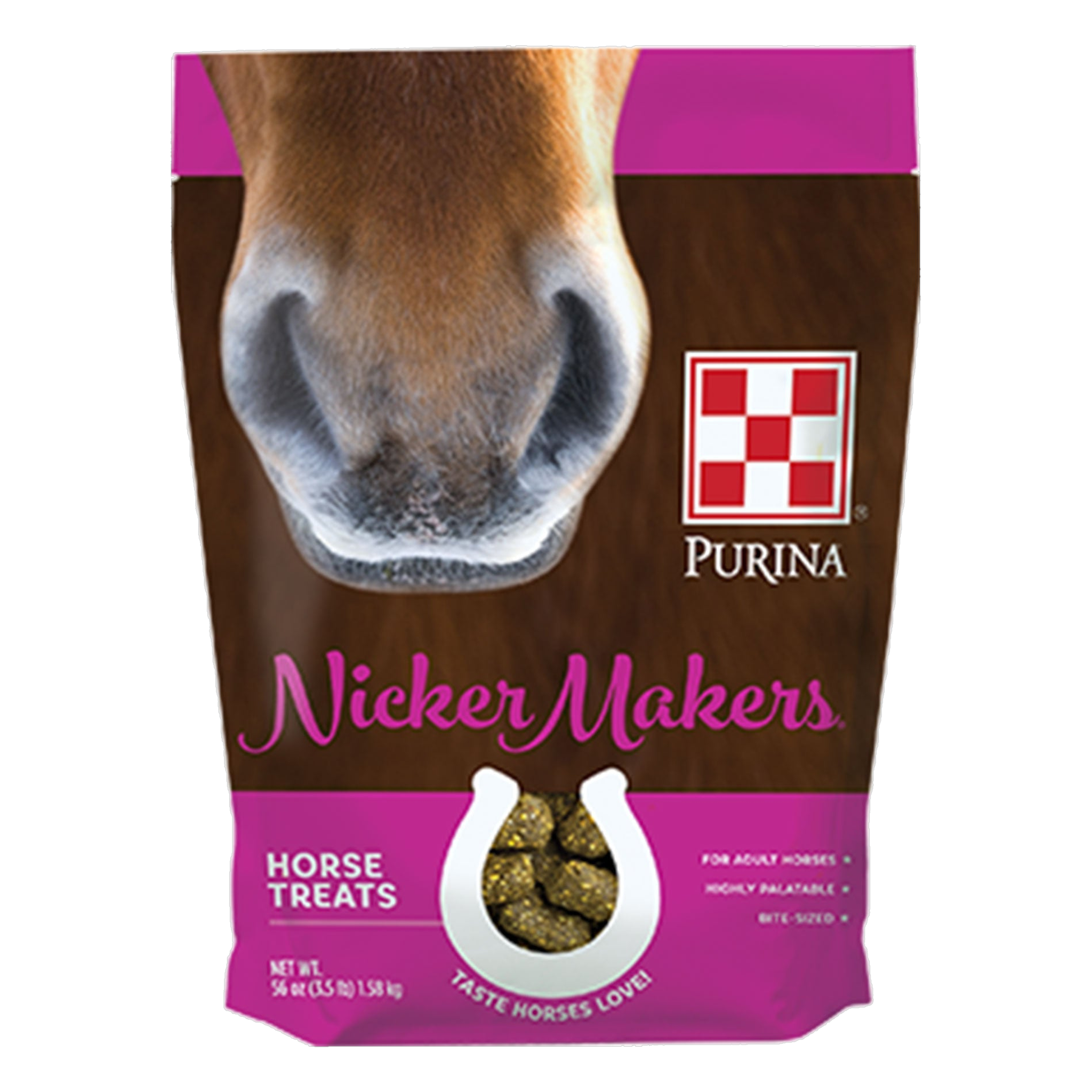 Purina Nicker Makers Horse Treats 3.5 lb pouch, front of package