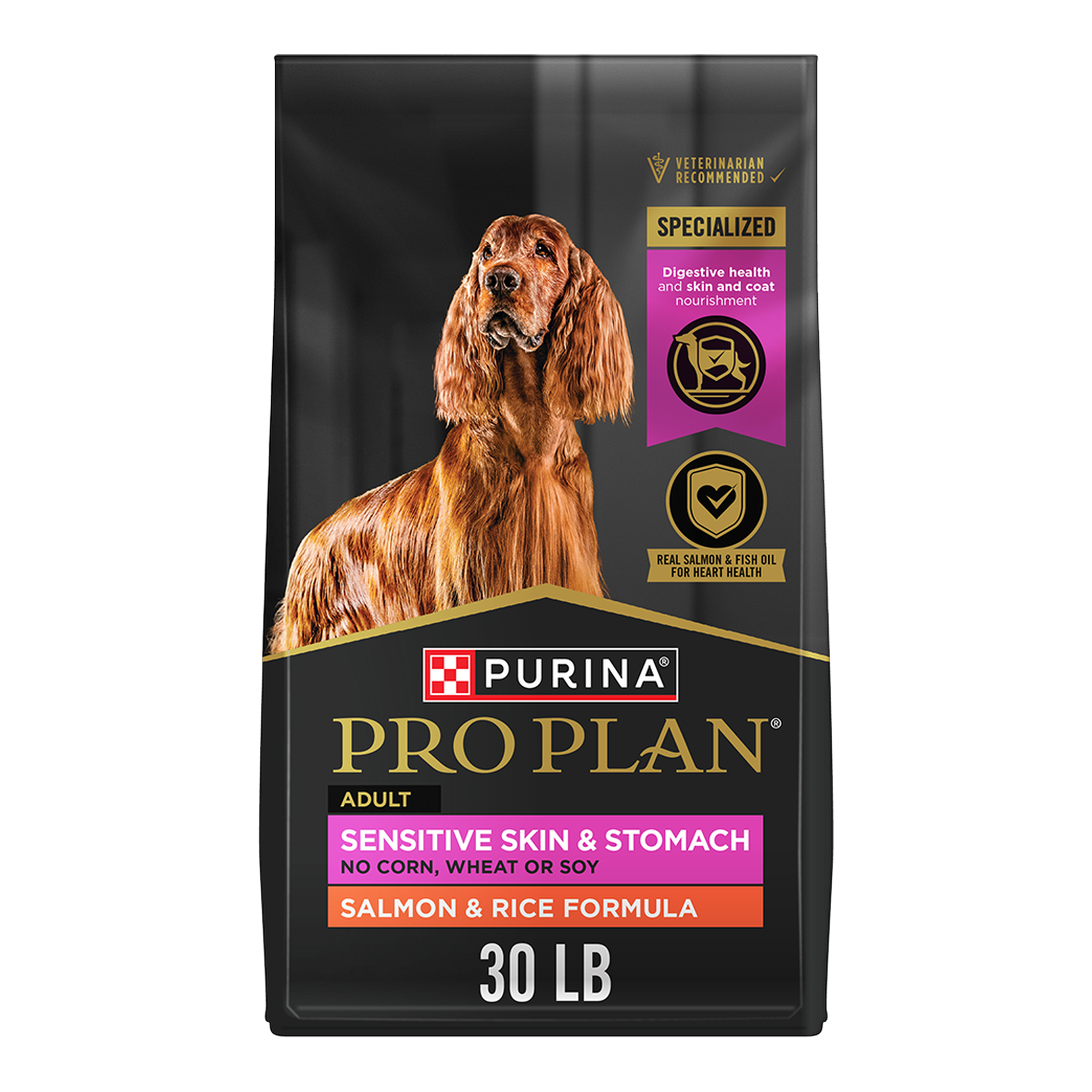 Purina Pro Plan Adult Sensitive Skin and Stomach Salmon and Rice dry dog food 30 lb bag