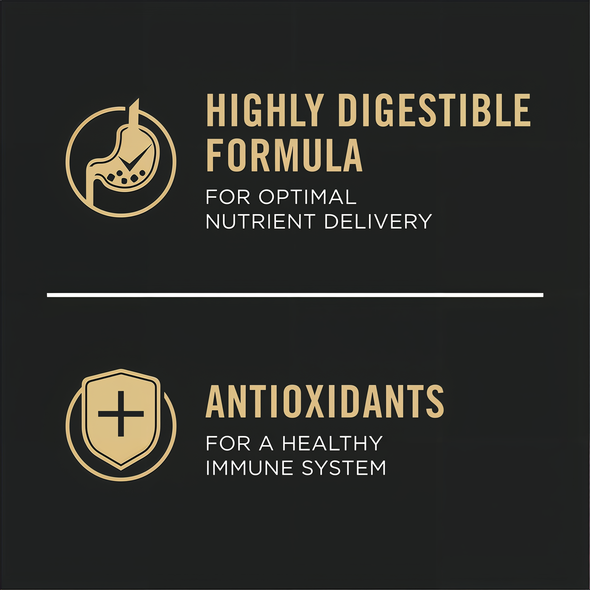 Highly digestible formula for optimal nutrient delivery with antioxidants for a healthy immune system