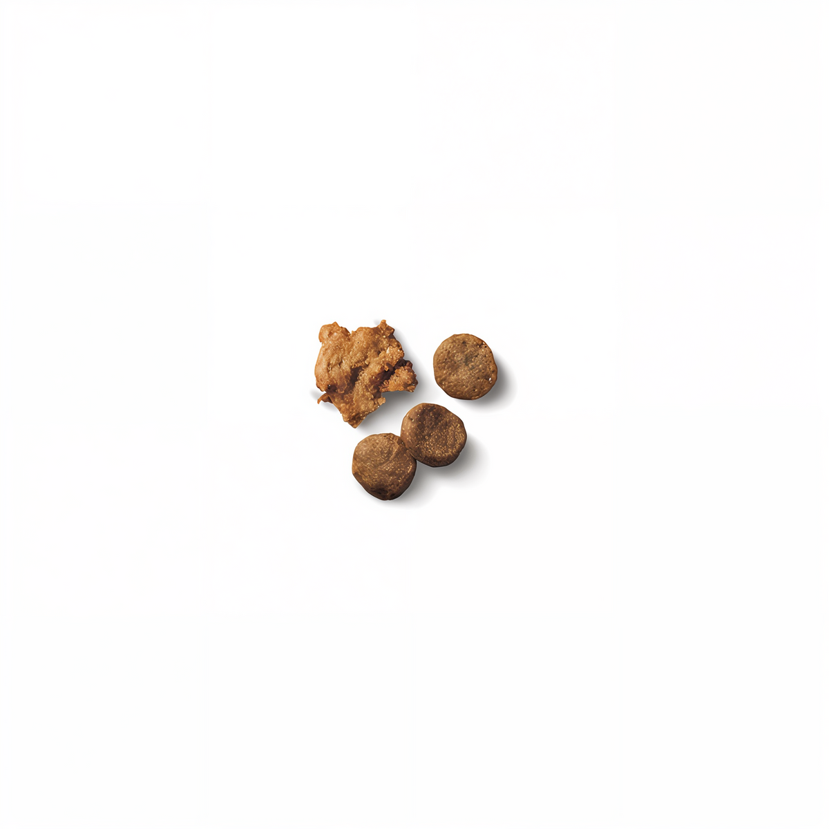 Close-up of Pro Plan Puppy Shredded Blend crunchy kibble and tender shredded pieces