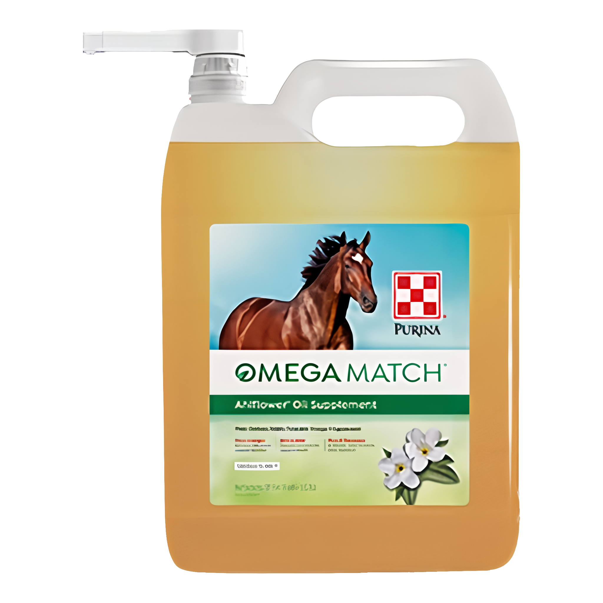Purina Omega Match Ahiflower Oil for horses, 1 gallon size. #1 Gallon